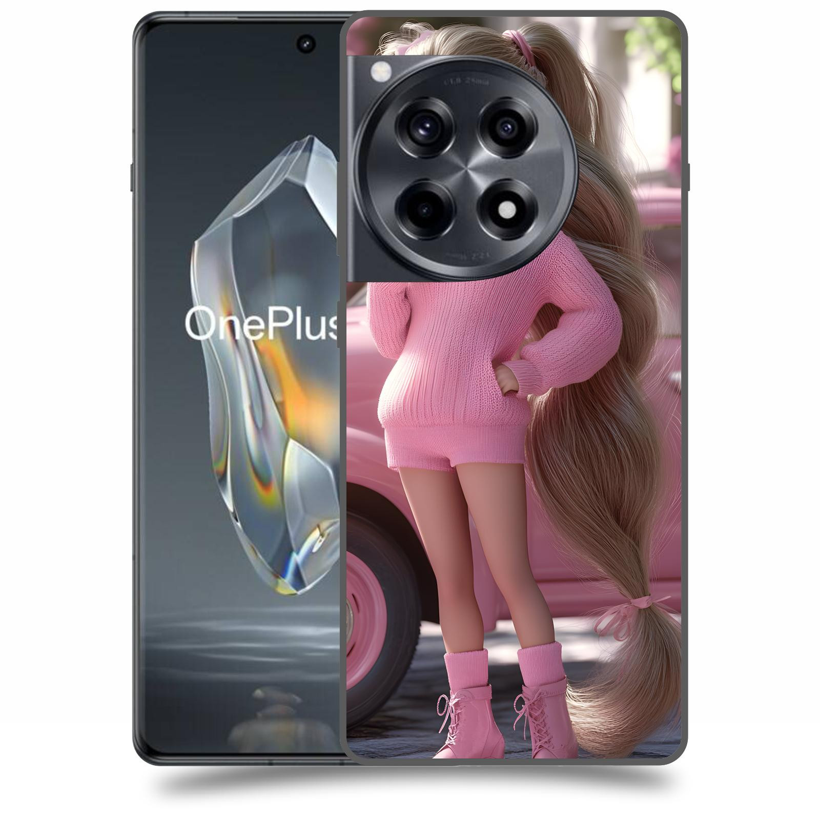 ACOVER Kryt na mobil OnePlus 12 - Girl with pink car