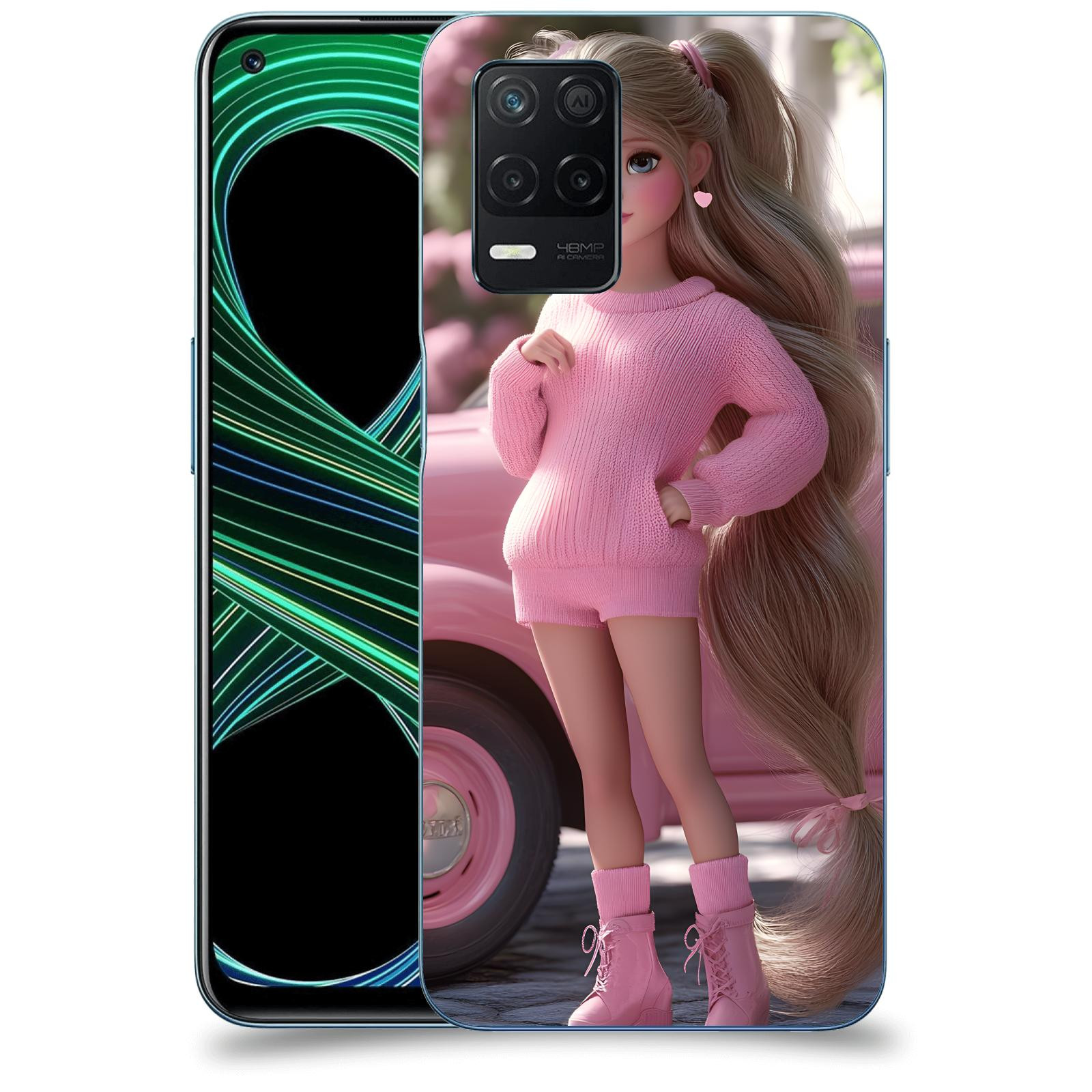 ACOVER Kryt na mobil Realme 8 5G - Girl with pink car