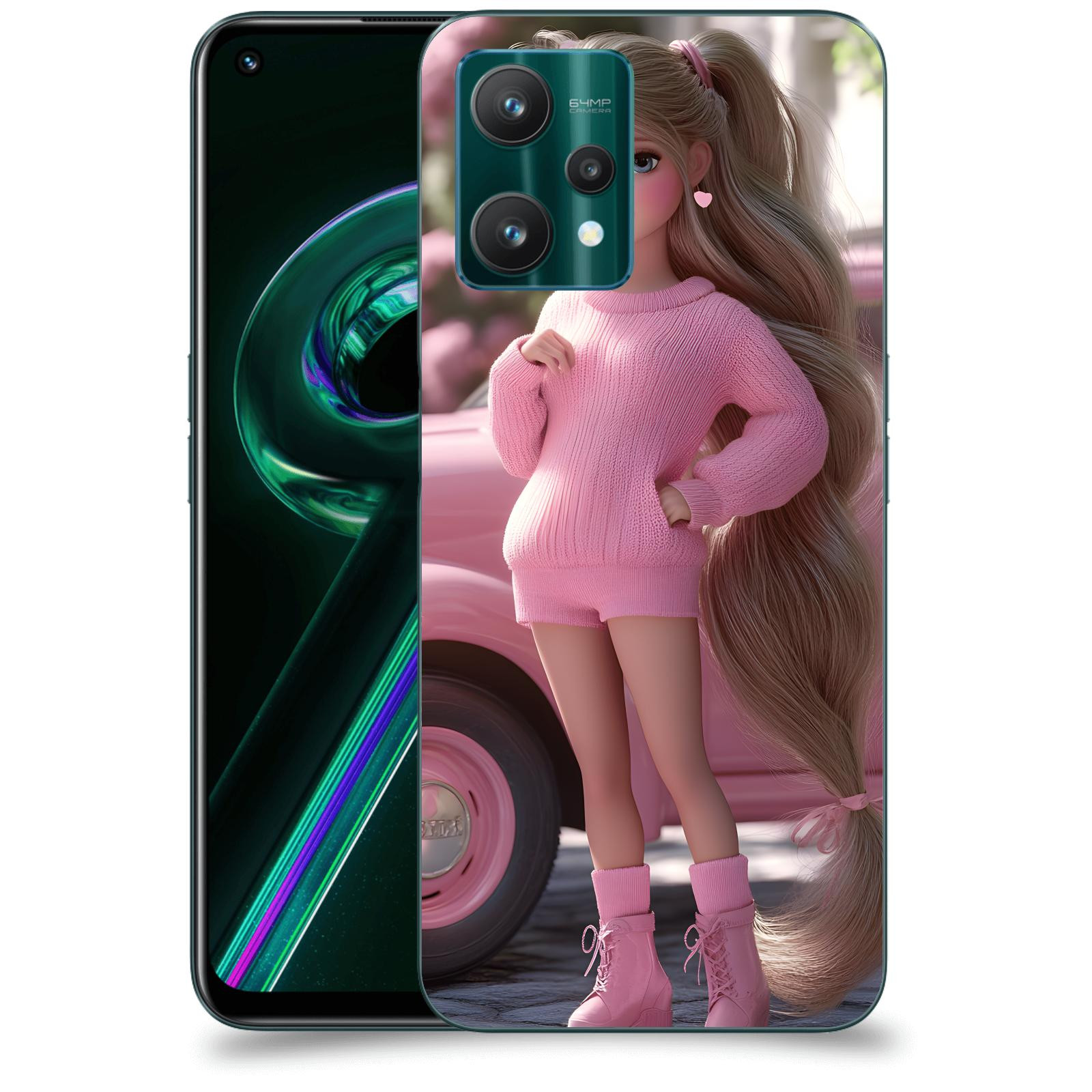 ACOVER Kryt na mobil Realme 9 Pro 5G - Girl with pink car