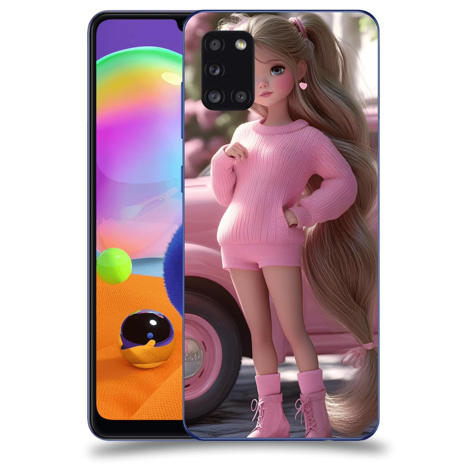 ACOVER Kryt na mobil Samsung Galaxy A31 A315F - Girl with pink car