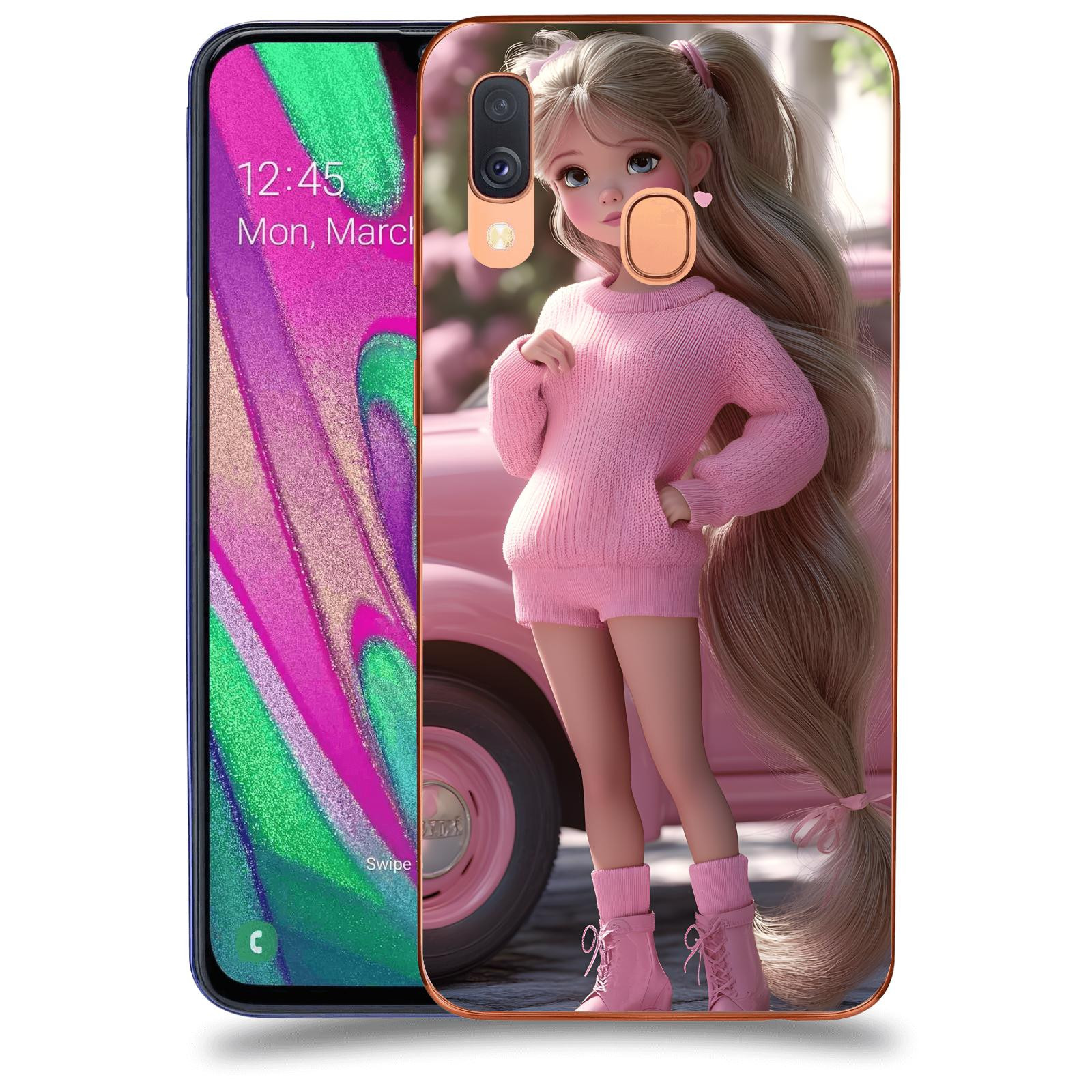 ACOVER Kryt na mobil Samsung Galaxy A40 A405F - Girl with pink car