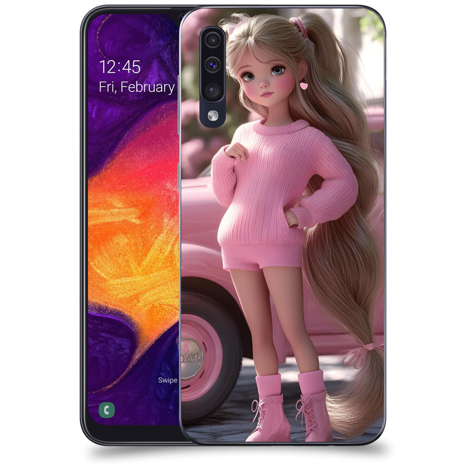 ACOVER Kryt na mobil Samsung Galaxy A50 A505F - Girl with pink car