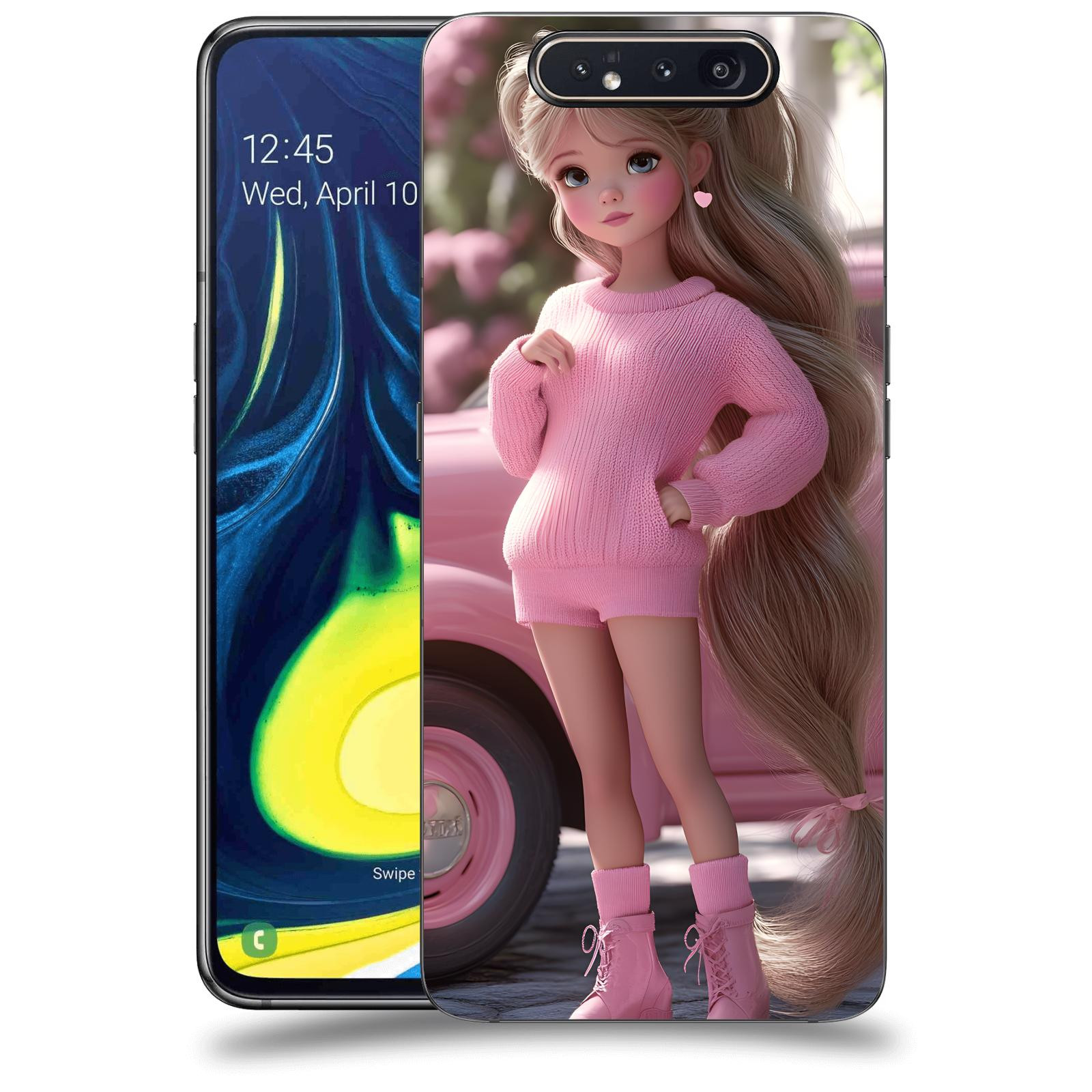 ACOVER Kryt na mobil Samsung Galaxy A80 A805F - Girl with pink car
