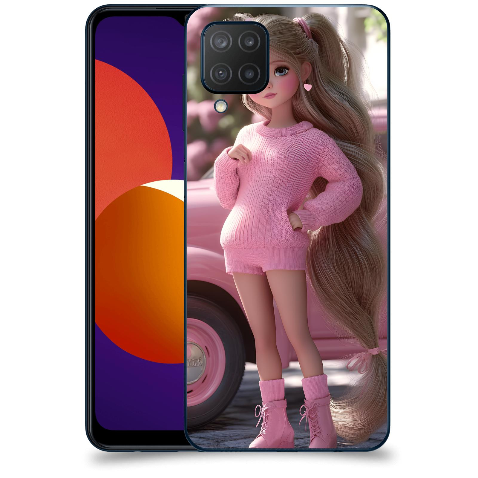 ACOVER Kryt na mobil Samsung Galaxy M12 M127F - Girl with pink car