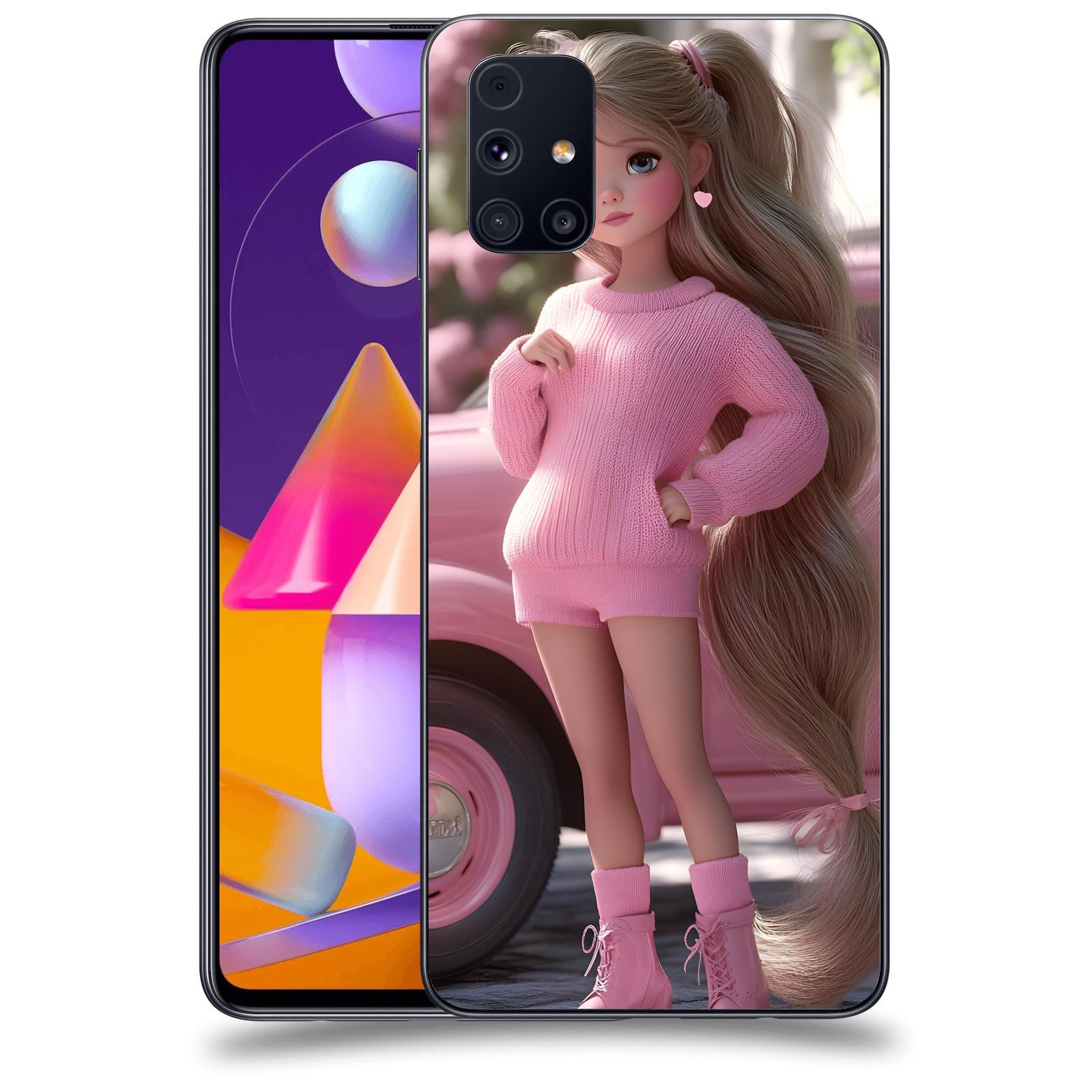ACOVER Kryt na mobil Samsung Galaxy M31s - Girl with pink car