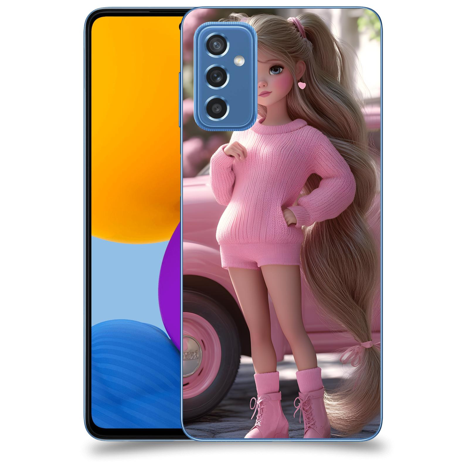 ACOVER Kryt na mobil Samsung Galaxy M52 5G - Girl with pink car