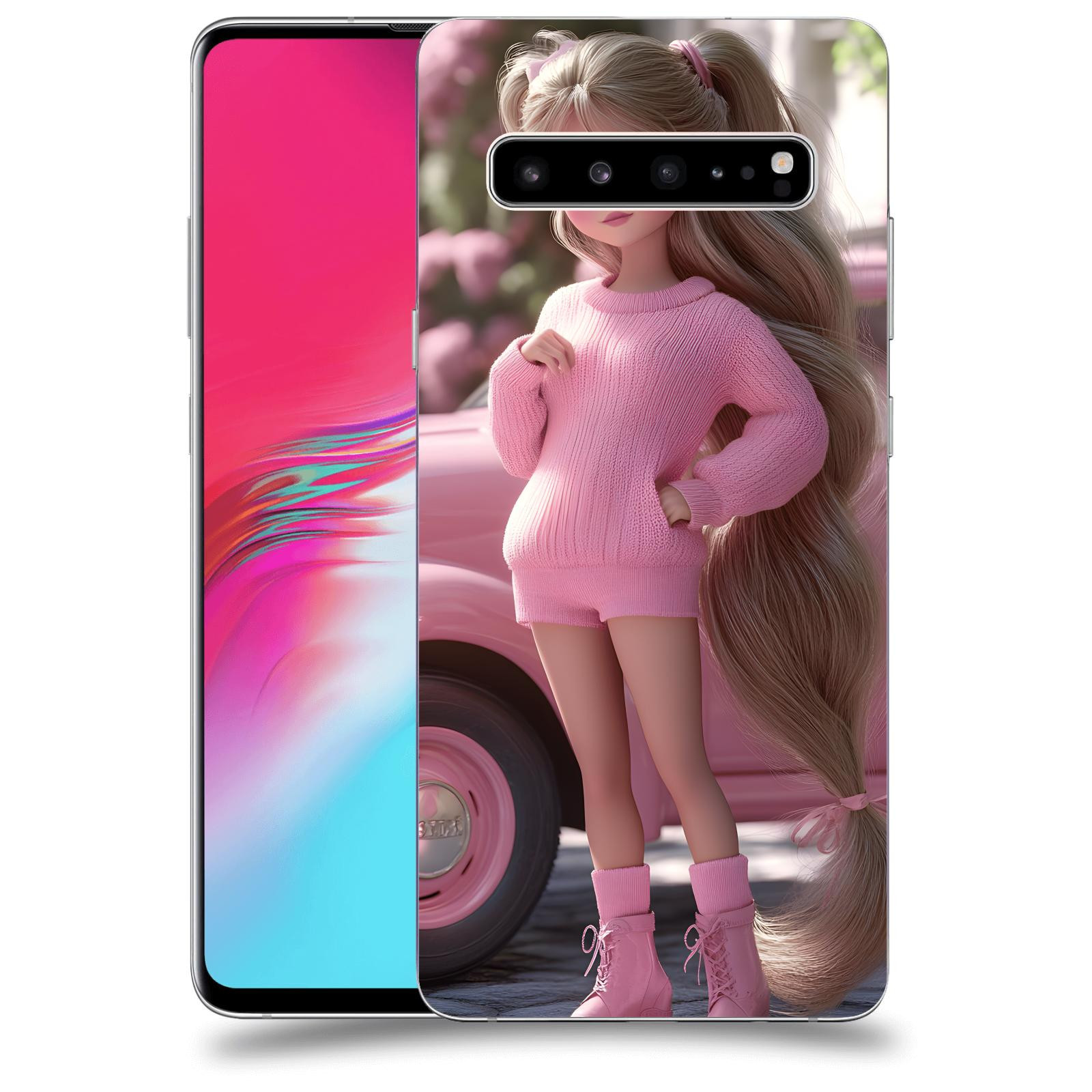 ACOVER Kryt na mobil Samsung Galaxy S10 G973 - Girl with pink car