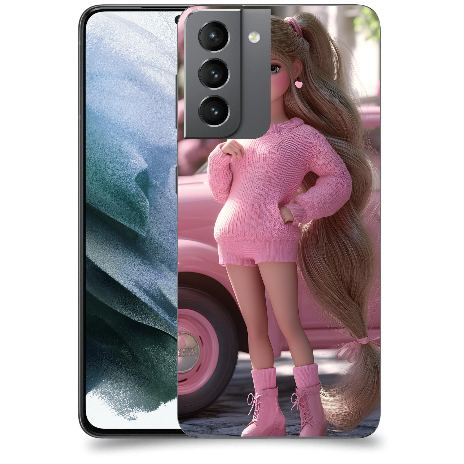 ACOVER Kryt na mobil Samsung Galaxy S21 G991B - Girl with pink car