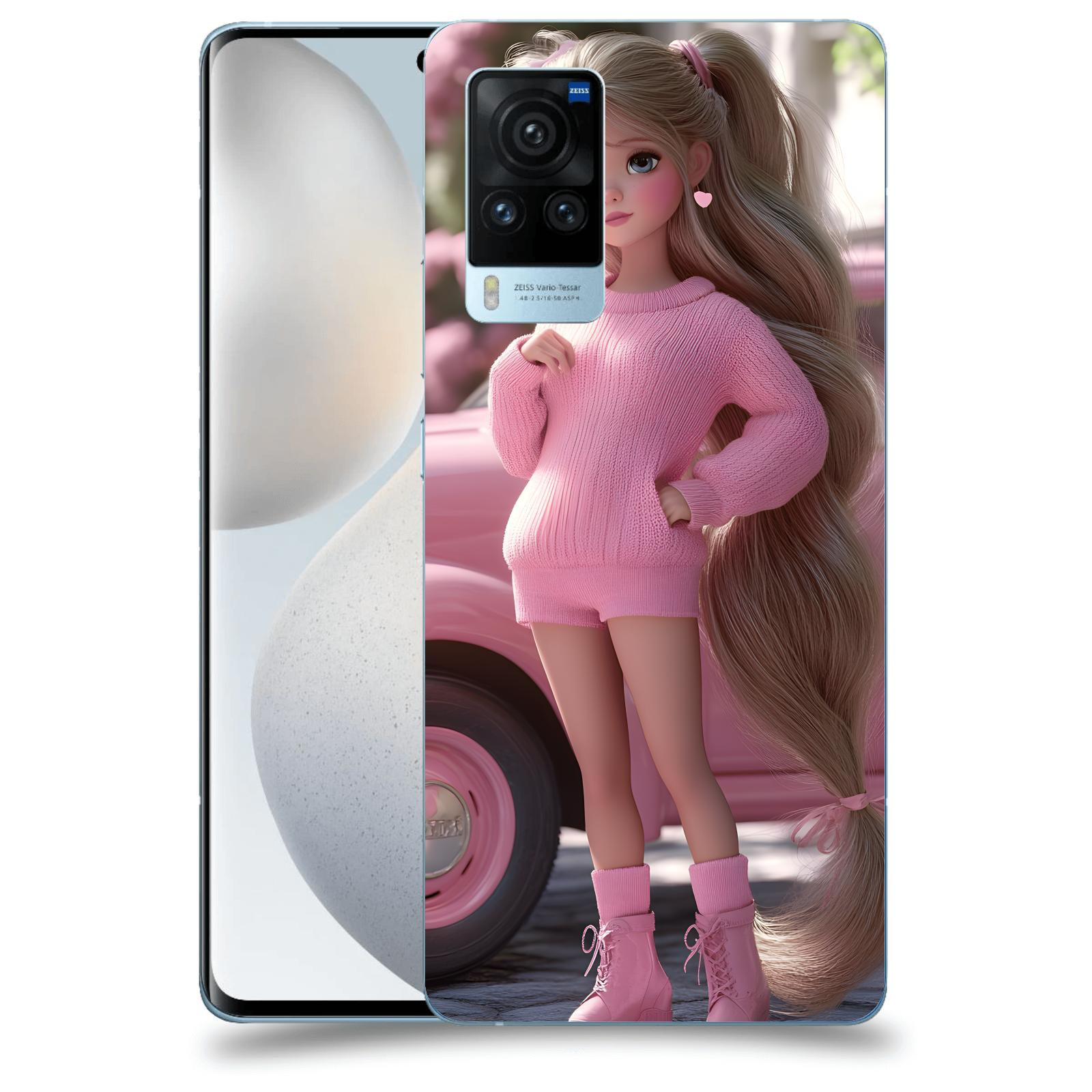 ACOVER Kryt na mobil Vivo X60 Pro 5G - Girl with pink car
