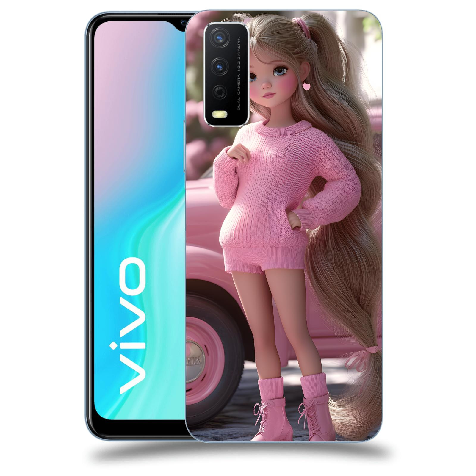 ACOVER Kryt na mobil Vivo Y11s - Girl with pink car