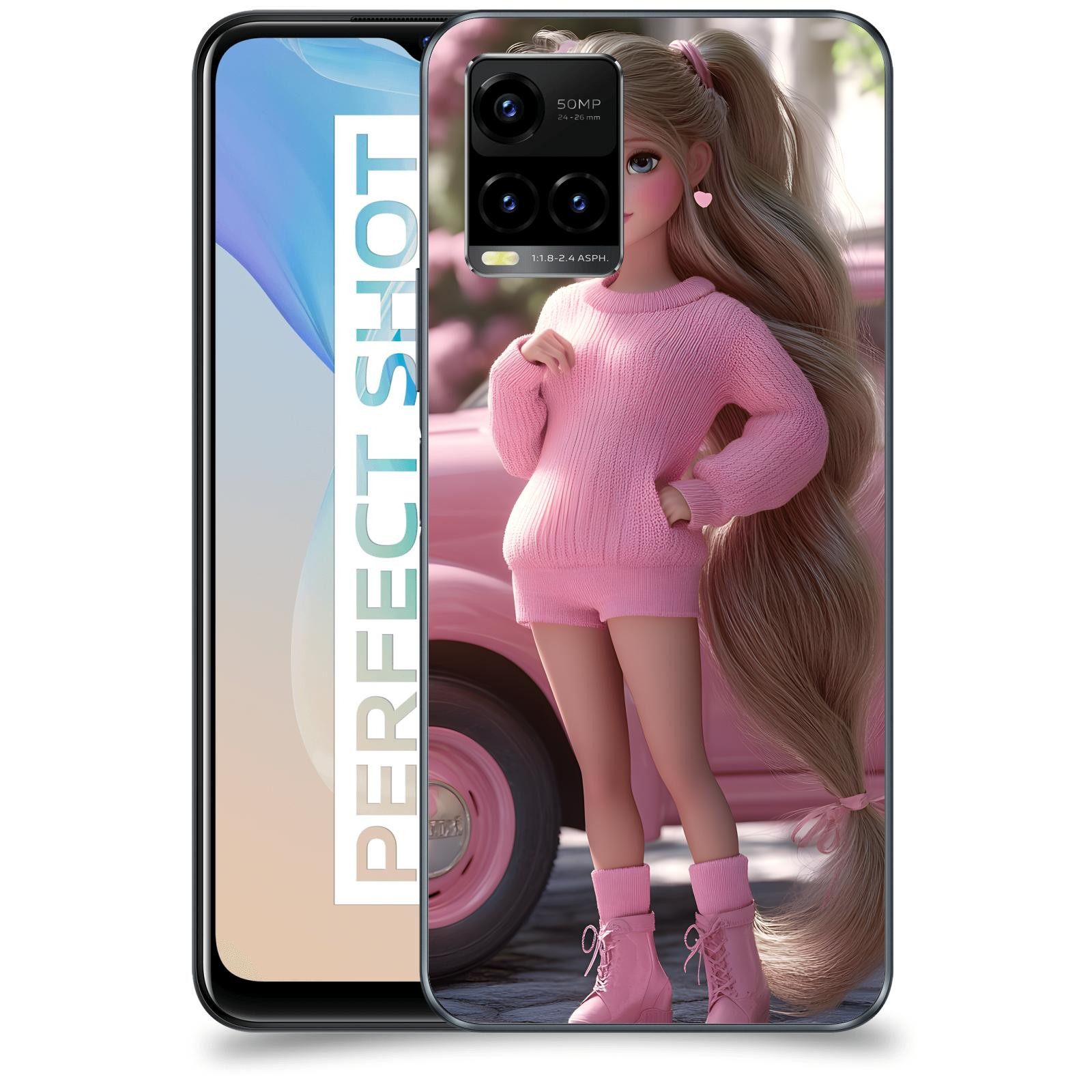 ACOVER Kryt na mobil Vivo Y33s - Girl with pink car