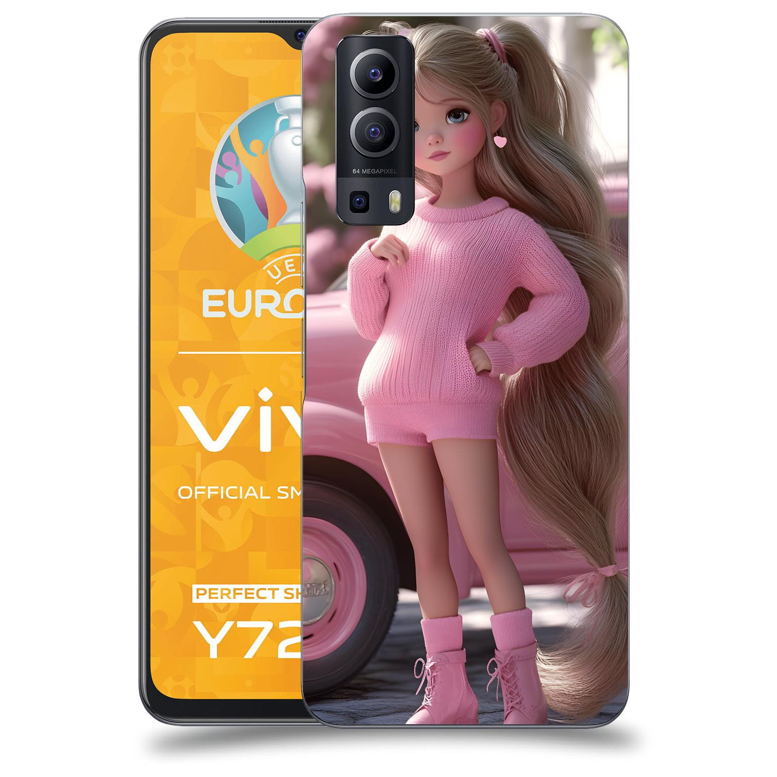 ACOVER Kryt na mobil Vivo Y72 5G - Girl with pink car