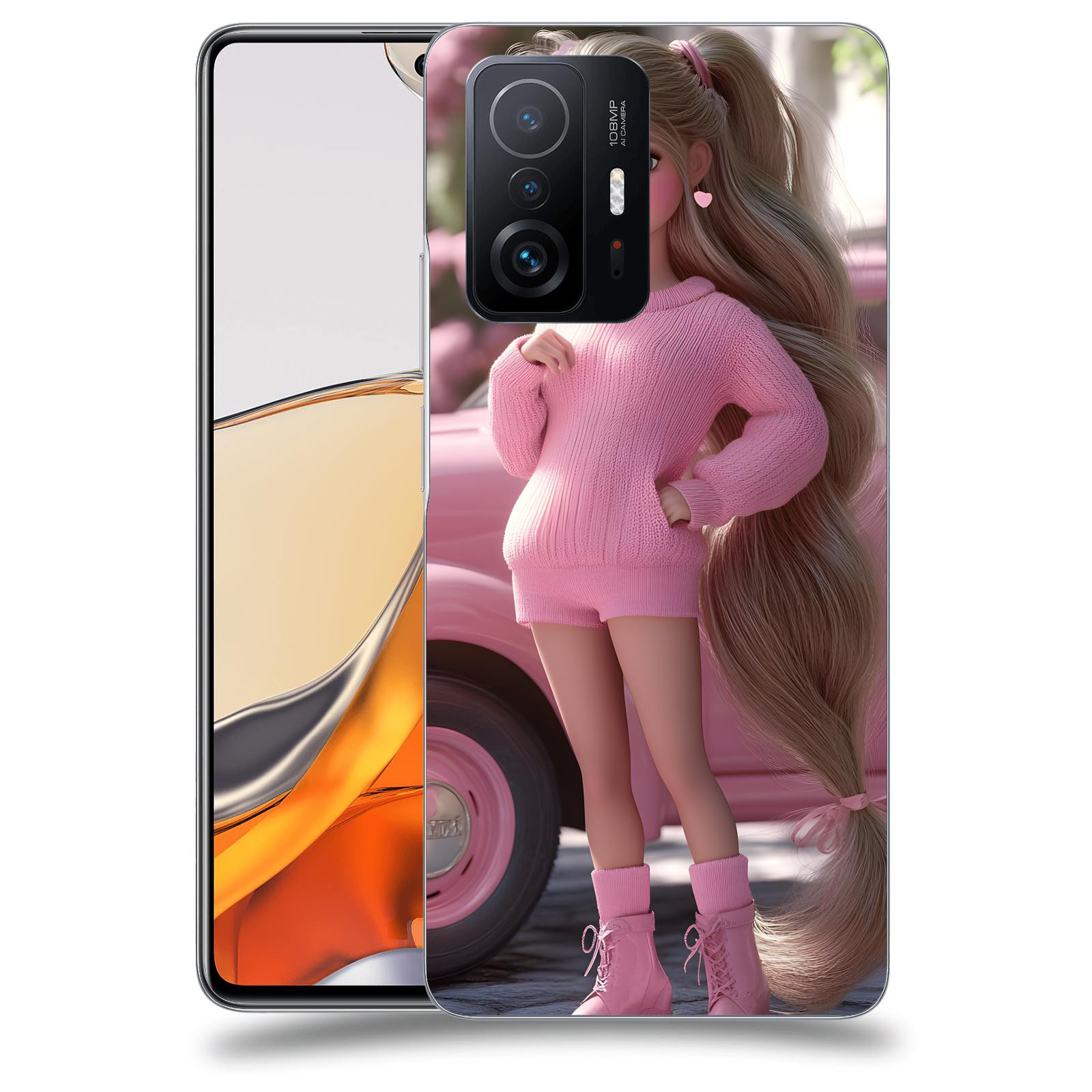 ACOVER Kryt na mobil Xiaomi 11T Pro - Girl with pink car