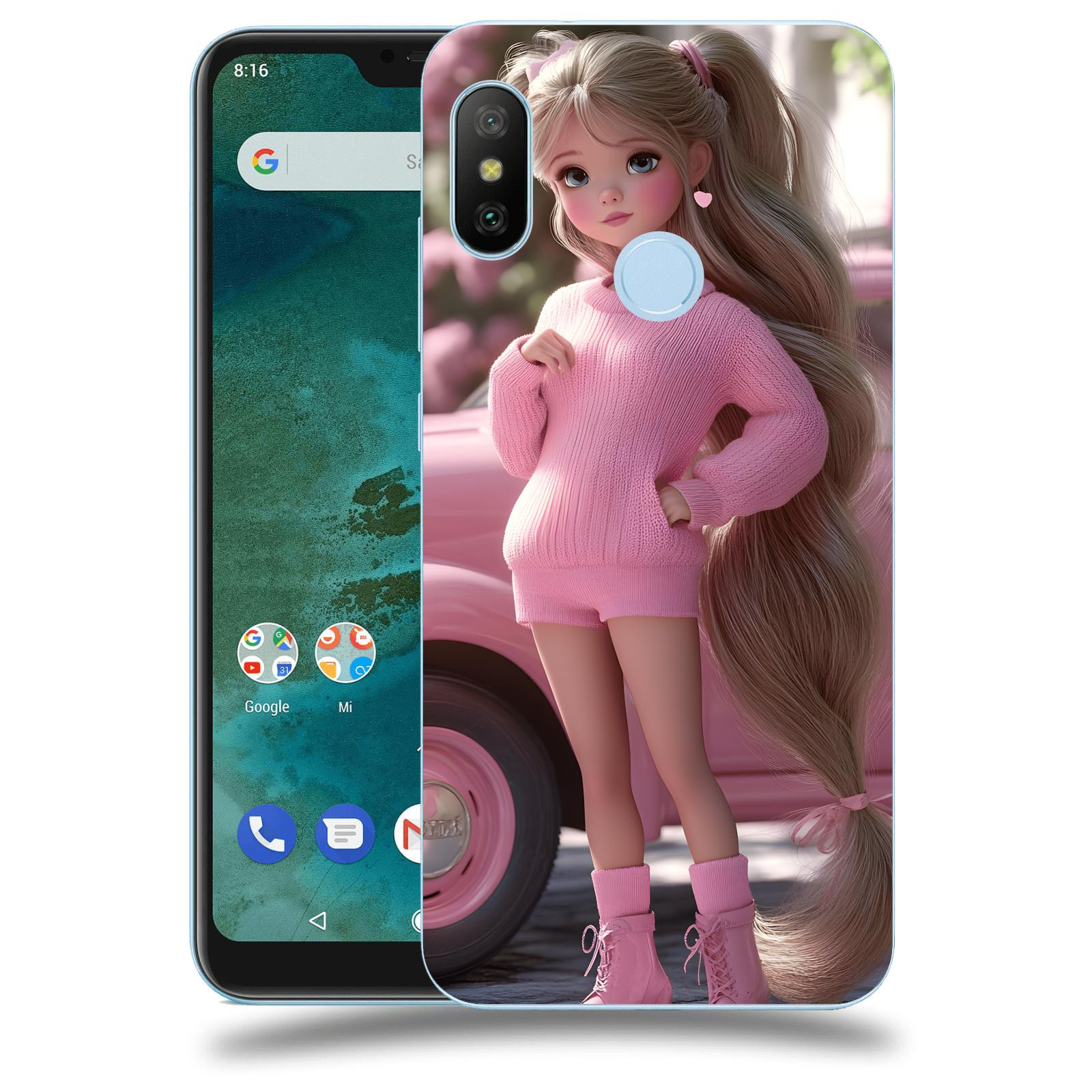 ACOVER Kryt na mobil Xiaomi Mi A2 Lite - Girl with pink car