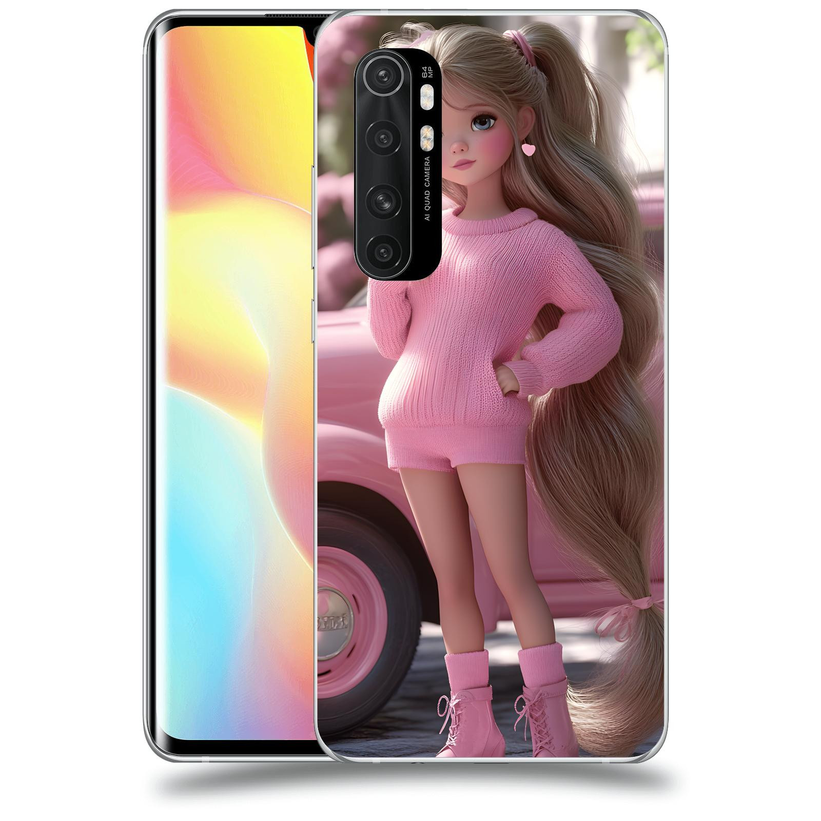ACOVER Kryt na mobil Xiaomi Mi Note 10 Lite - Girl with pink car
