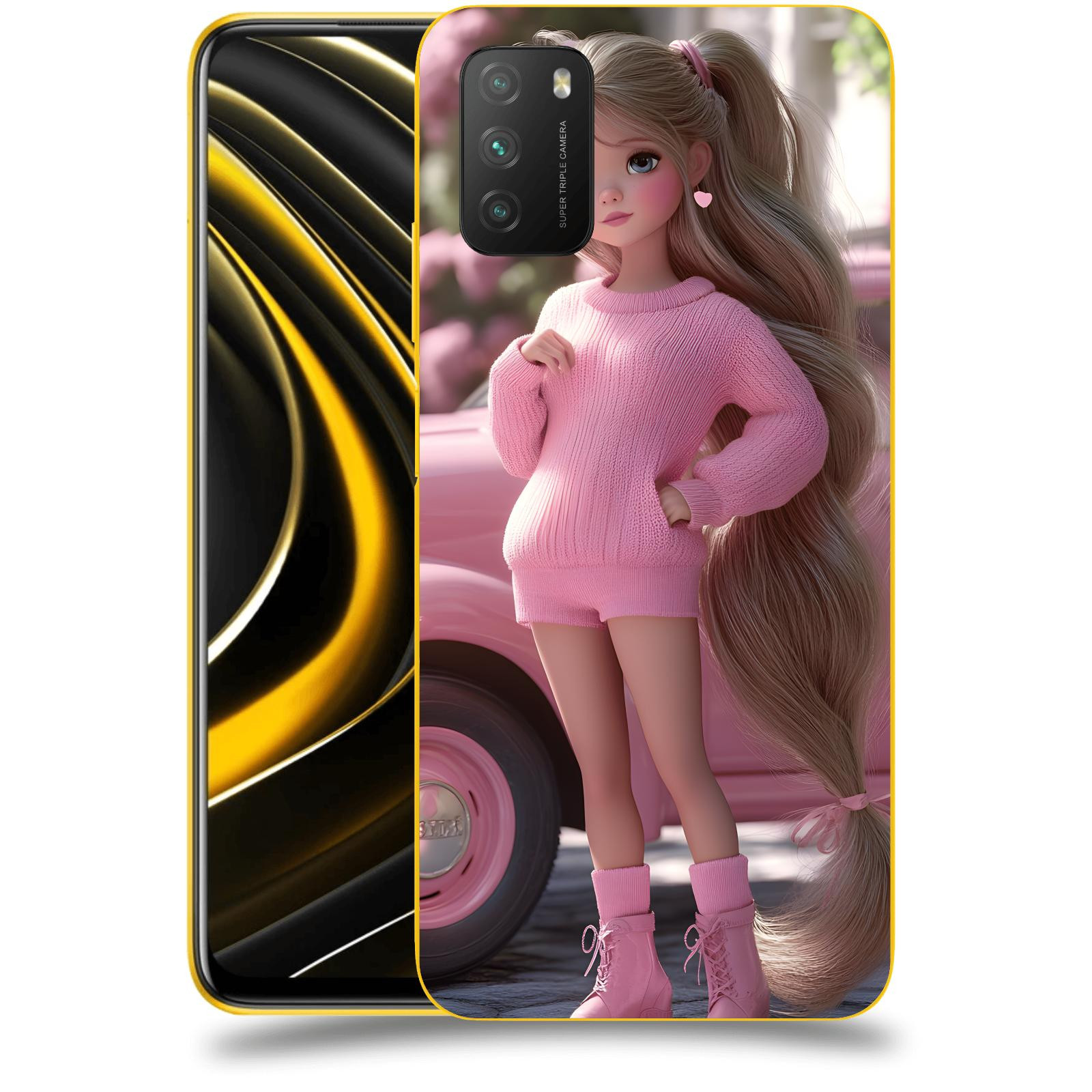 ACOVER Kryt na mobil Xiaomi Poco M3 - Girl with pink car