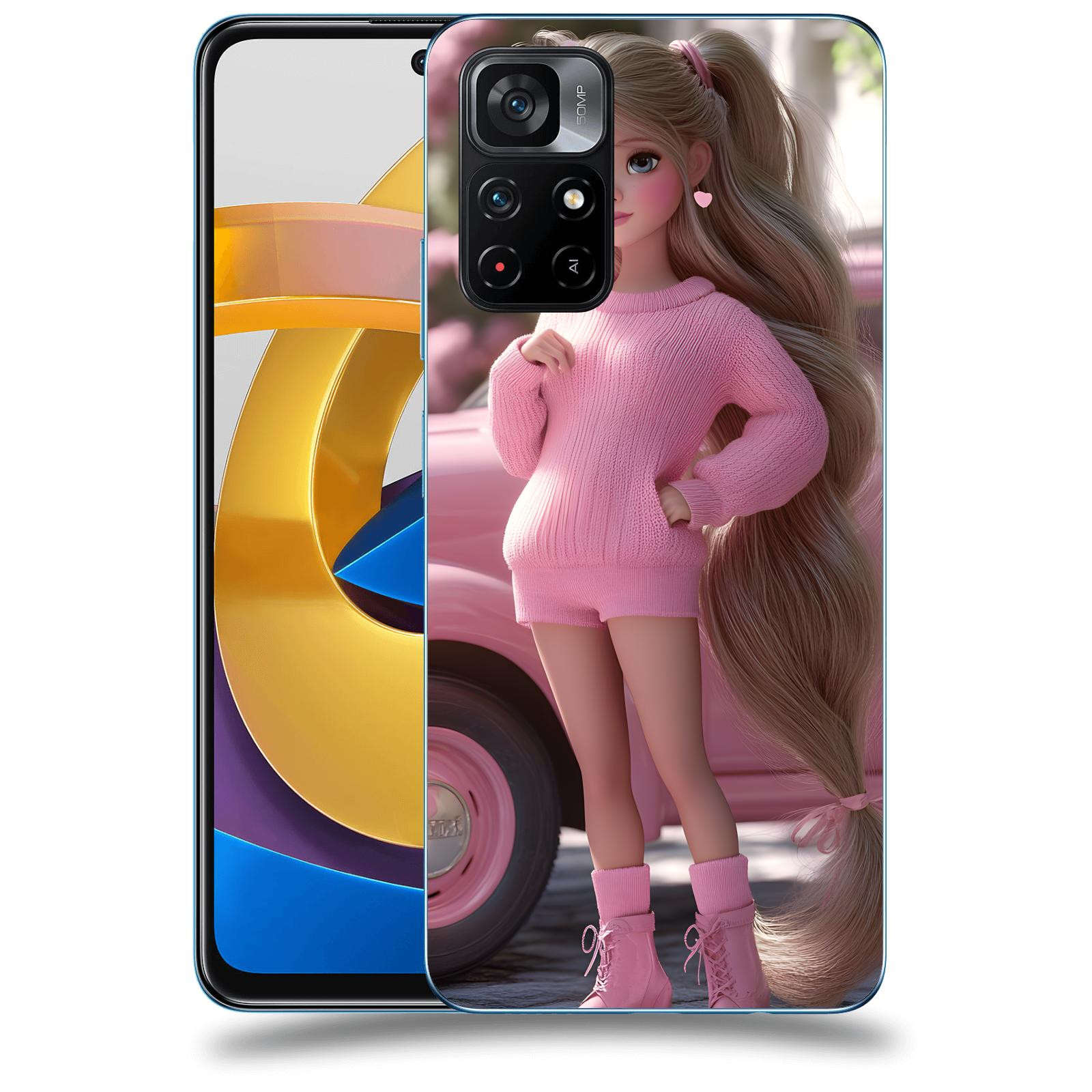 ACOVER Kryt na mobil Xiaomi Poco M4 Pro - Girl with pink car