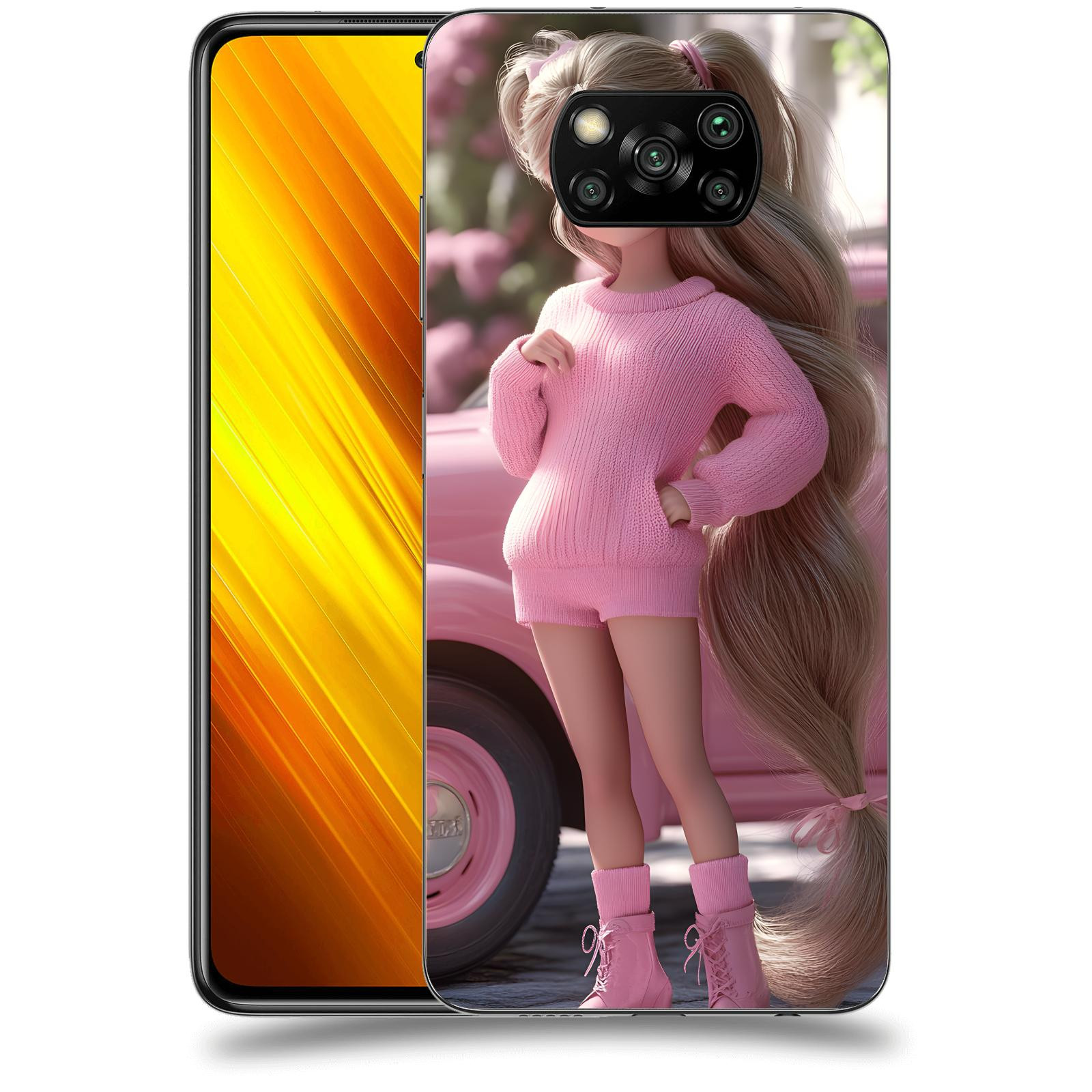 ACOVER Kryt na mobil Xiaomi Poco X3 - Girl with pink car