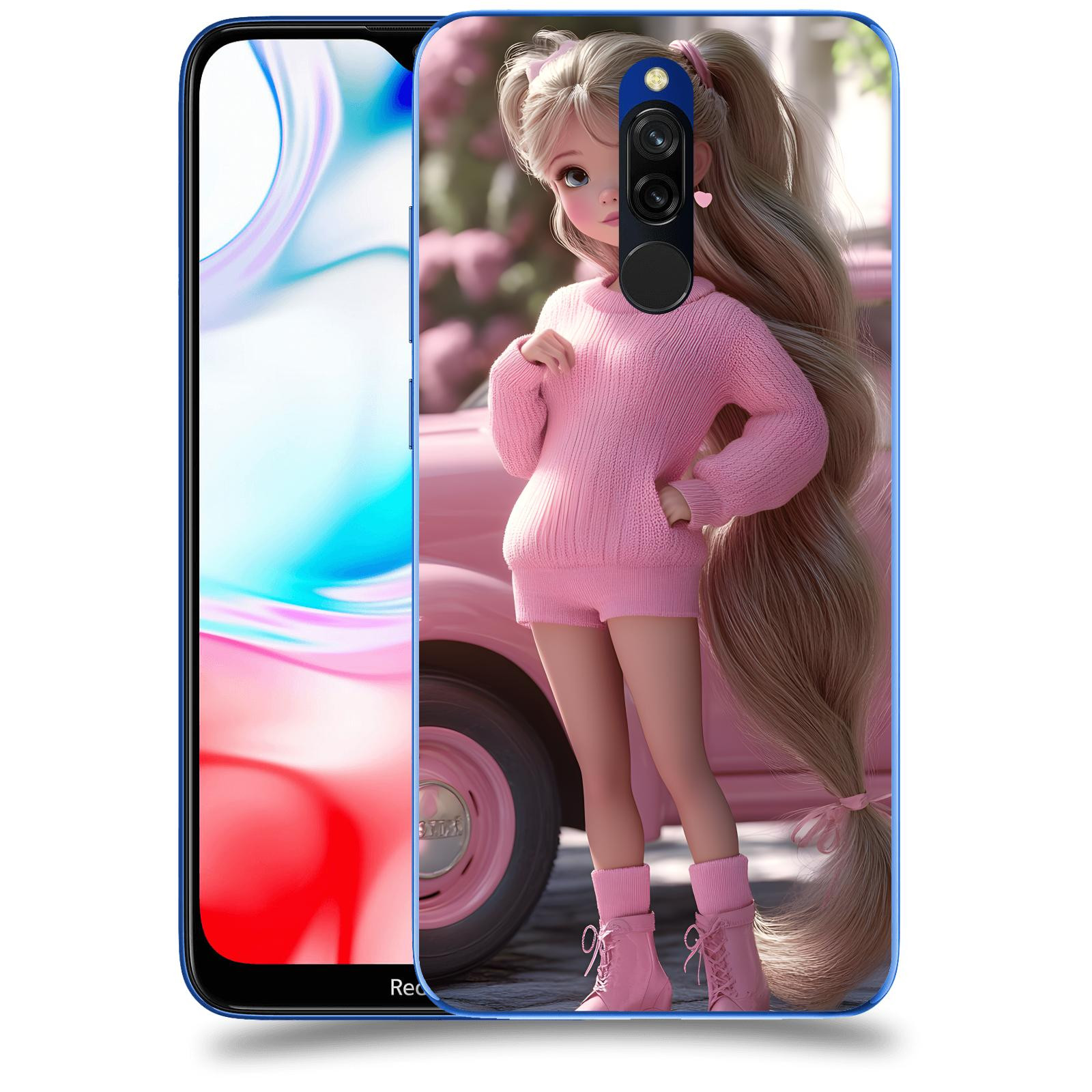 ACOVER Kryt na mobil Xiaomi Redmi 8 - Girl with pink car