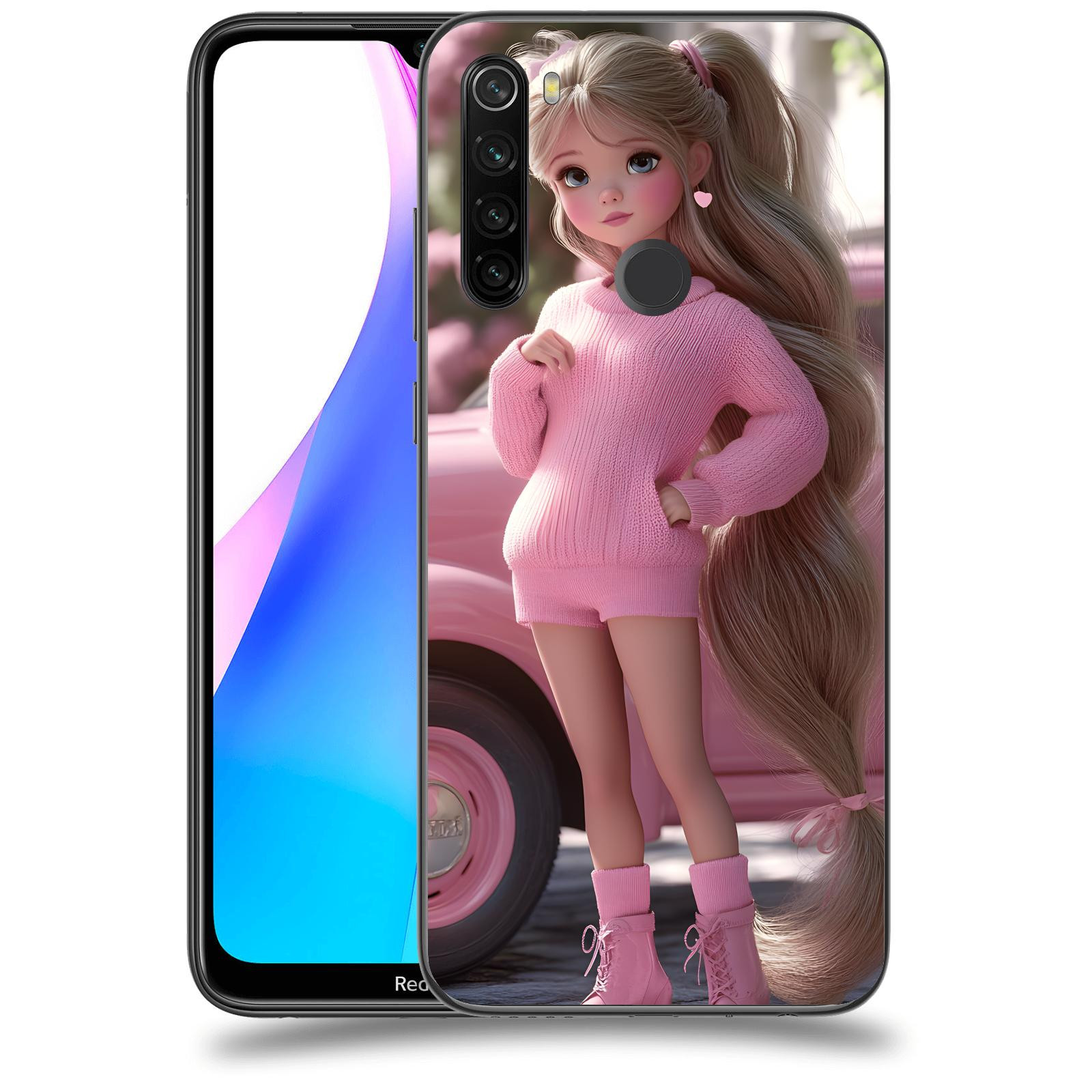 ACOVER Kryt na mobil Xiaomi Redmi Note 8T - Girl with pink car