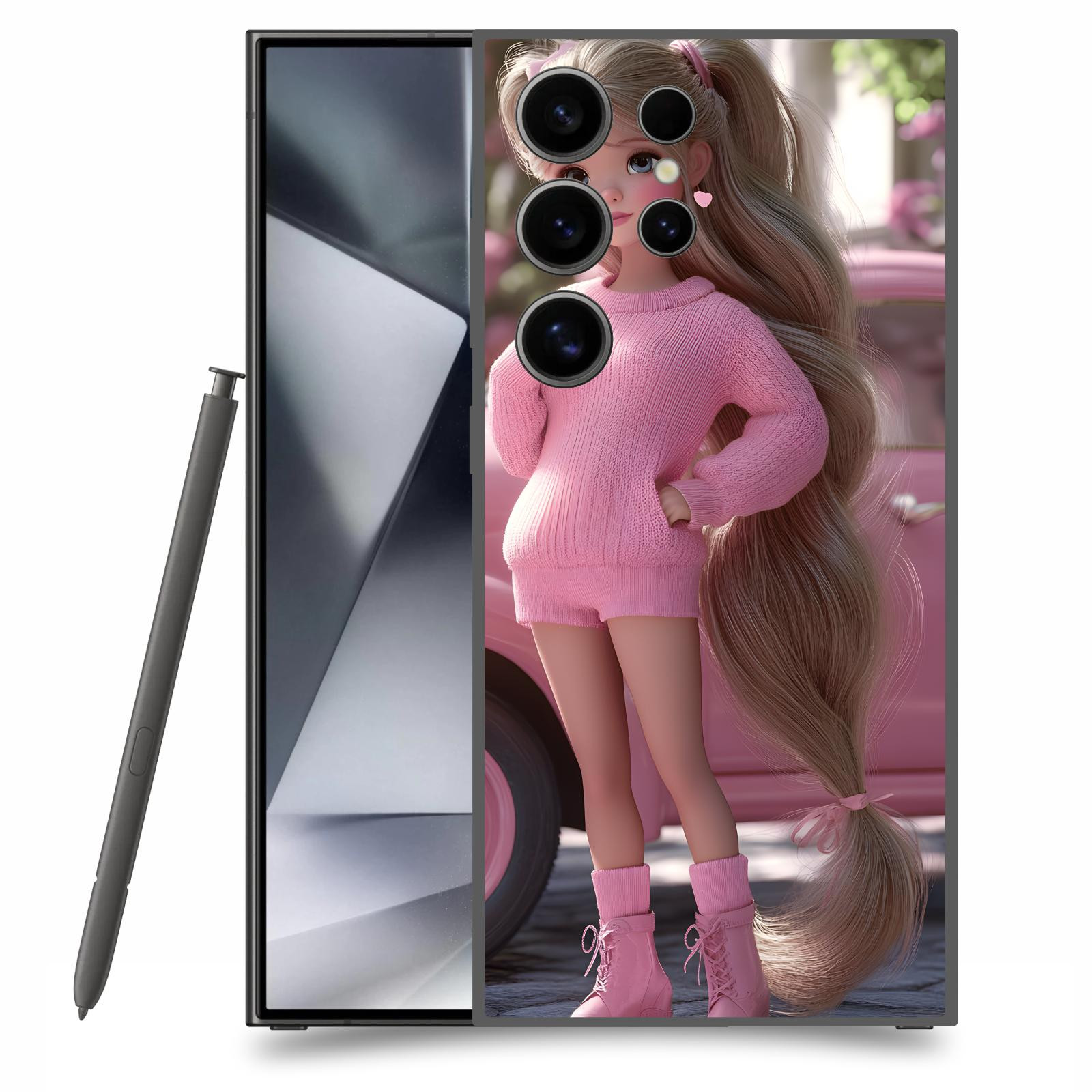ACOVER Kryt na mobil Samsung Galaxy S24 Ultra - Girl with pink car