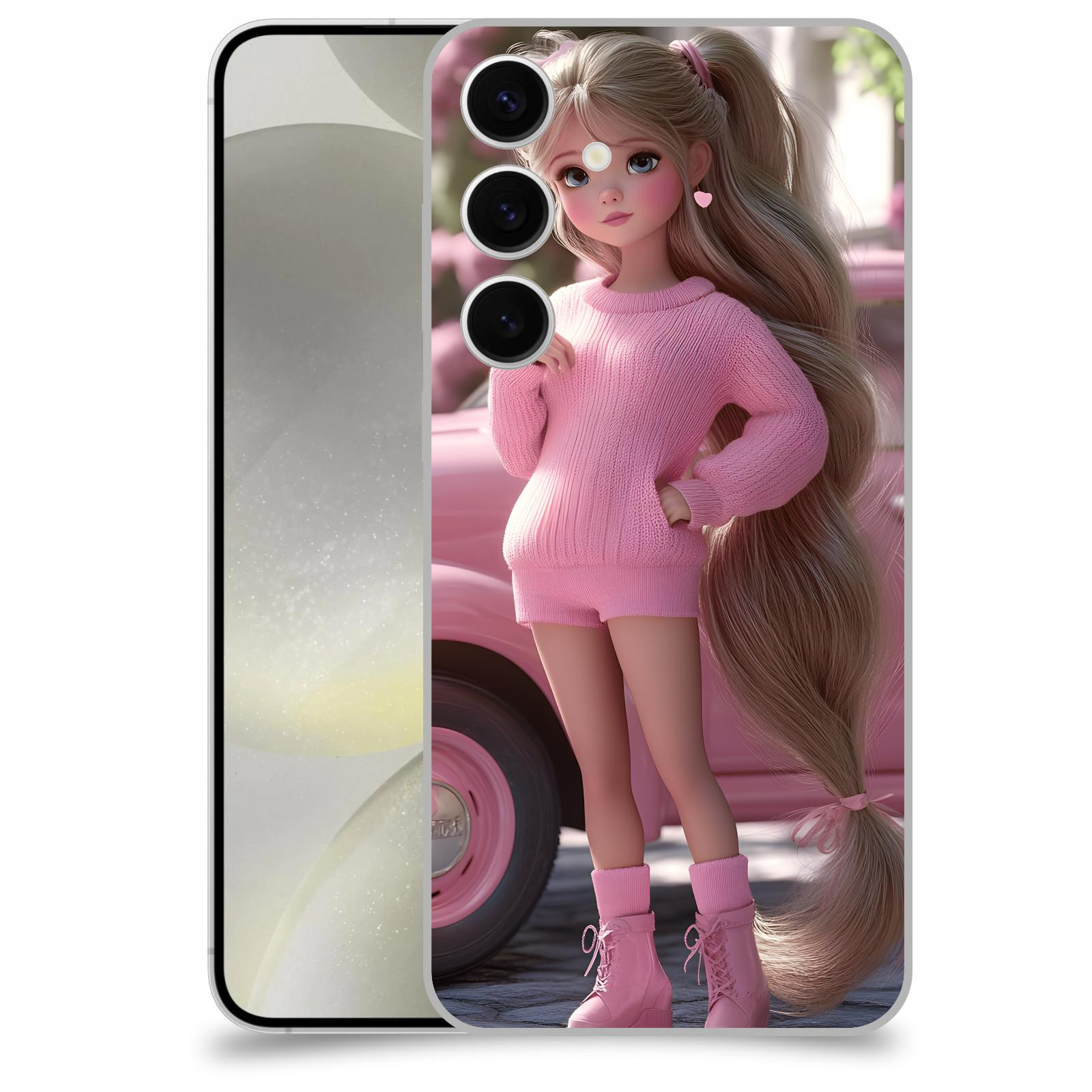 ACOVER Kryt na mobil Samsung Galaxy S24+ - Girl with pink car