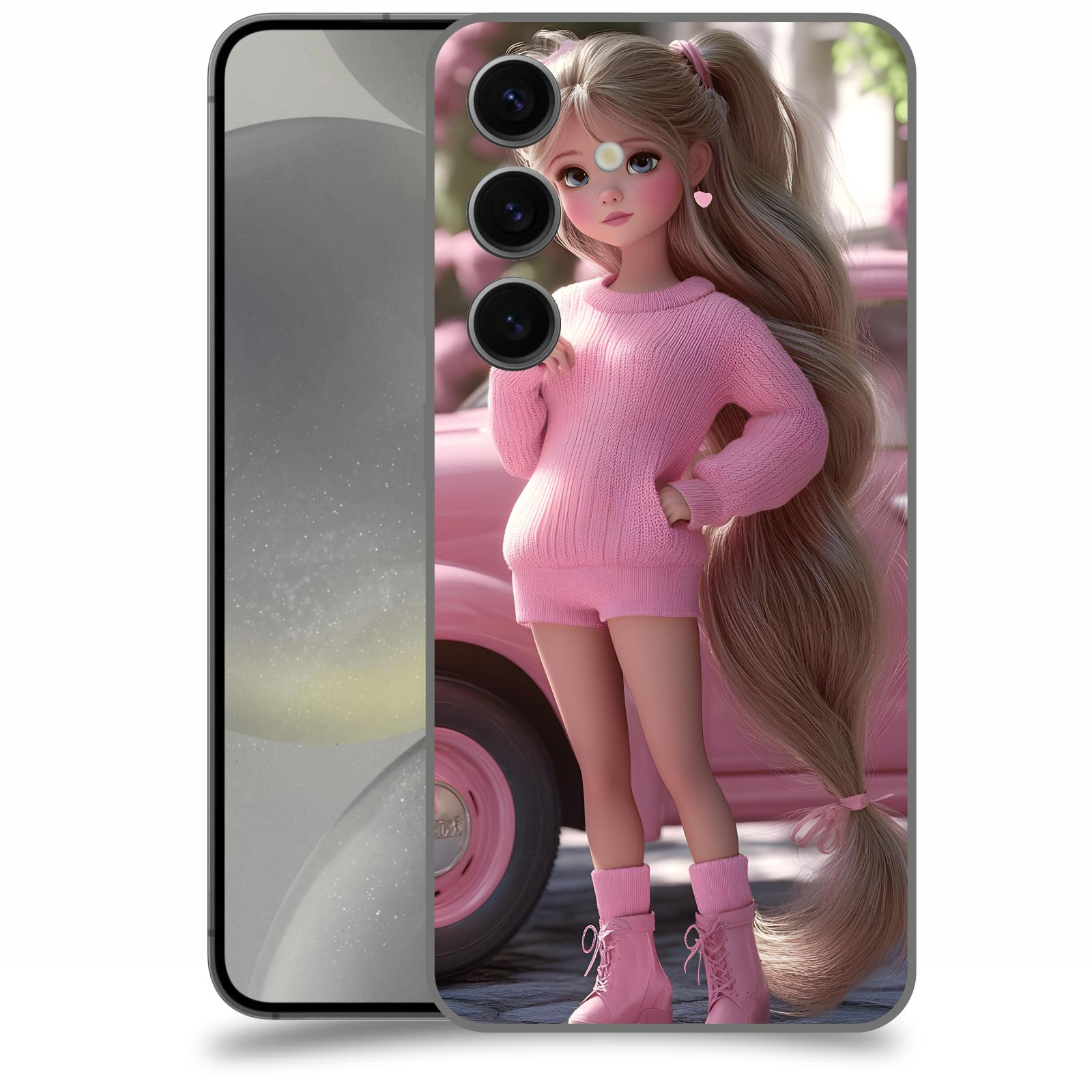 ACOVER Kryt na mobil Samsung Galaxy S24 - Girl with pink car