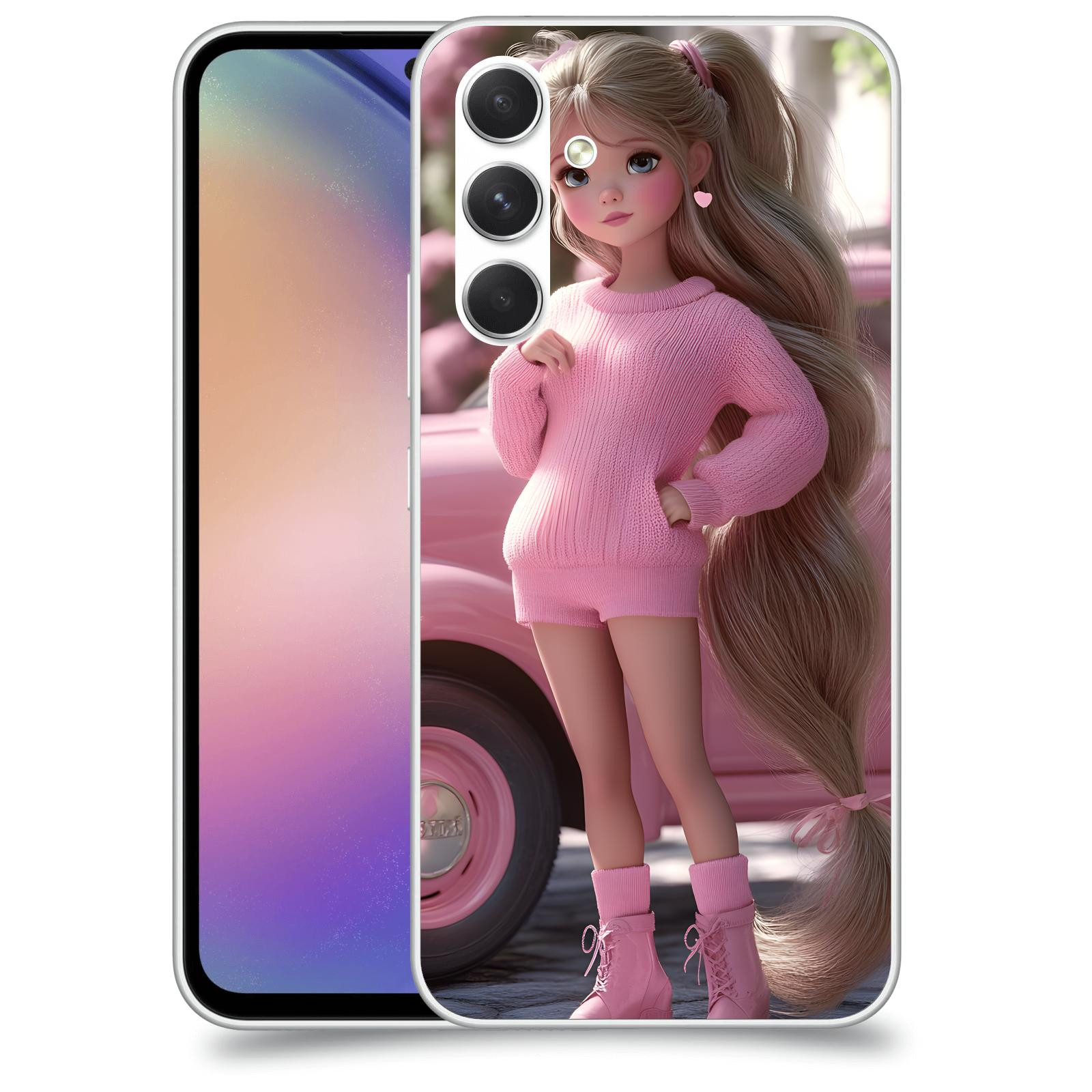 ACOVER Kryt na mobil Samsung Galaxy M54 5G - Girl with pink car