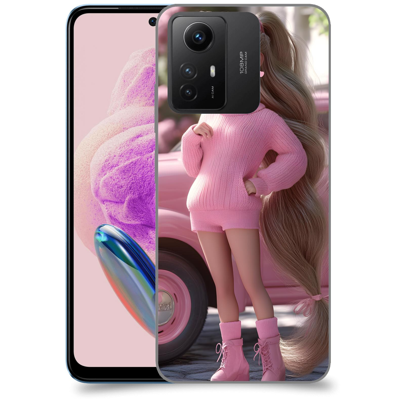 ACOVER Kryt na mobil Xiaomi Redmi Note 12S - Girl with pink car