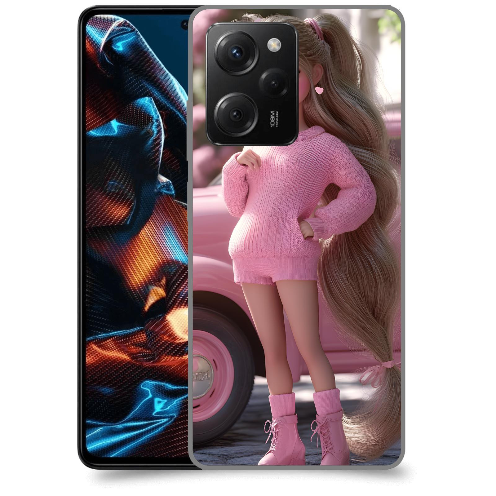 ACOVER Kryt na mobil Xiaomi Poco X5 Pro - Girl with pink car