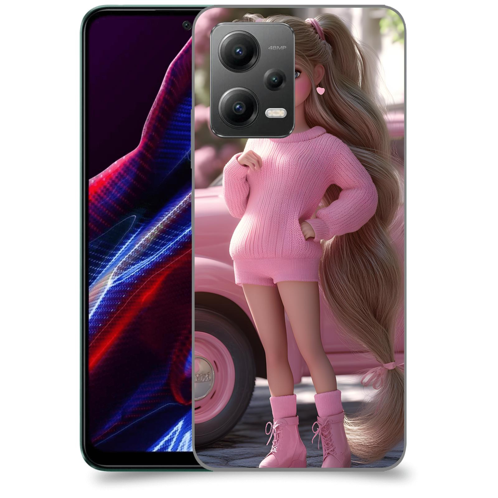 ACOVER Kryt na mobil Xiaomi Poco X5 - Girl with pink car