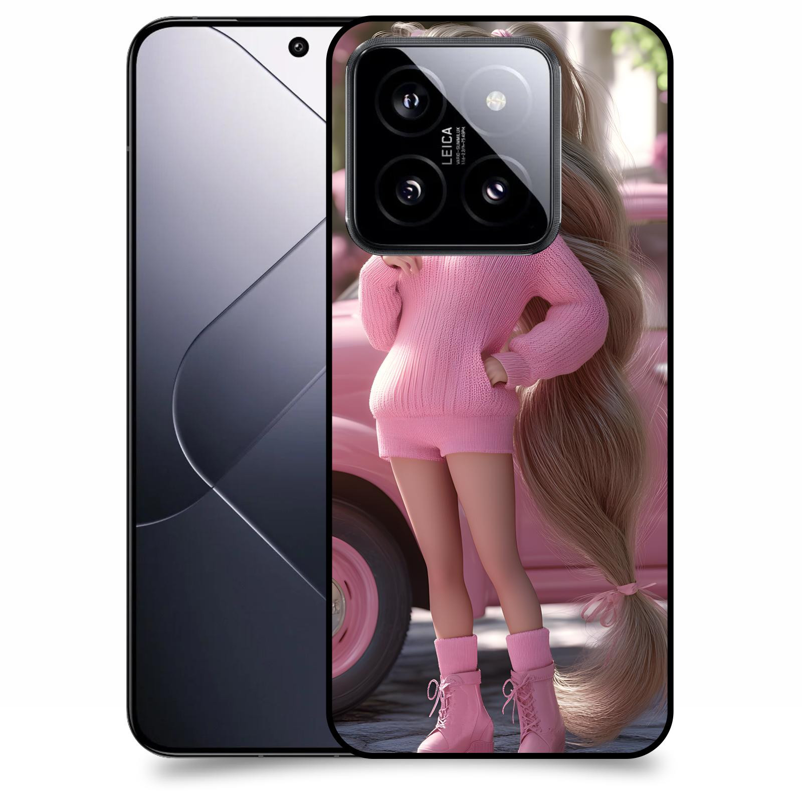 ACOVER Kryt na mobil Xiaomi 14 - Girl with pink car