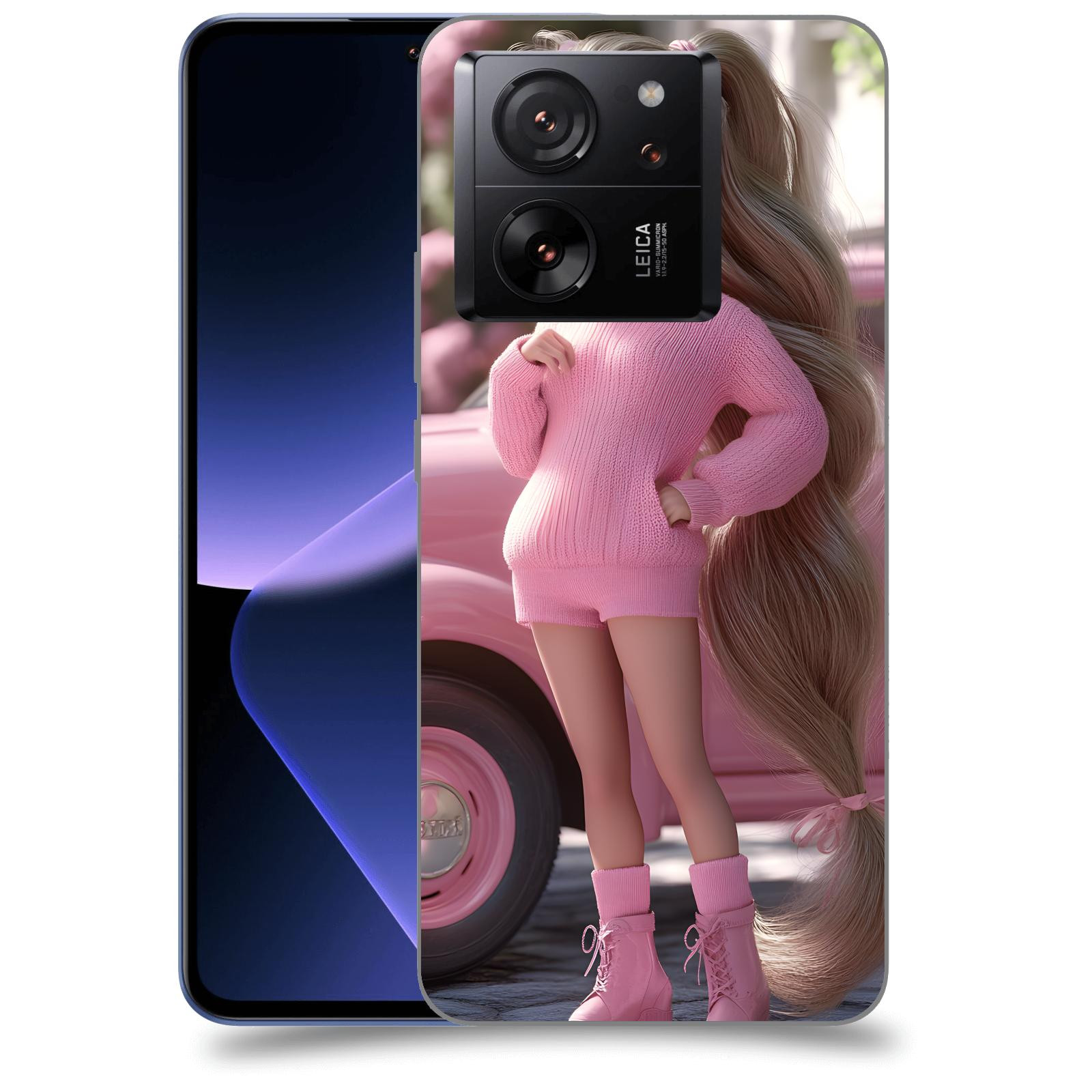 ACOVER Kryt na mobil Xiaomi 13T - Girl with pink car
