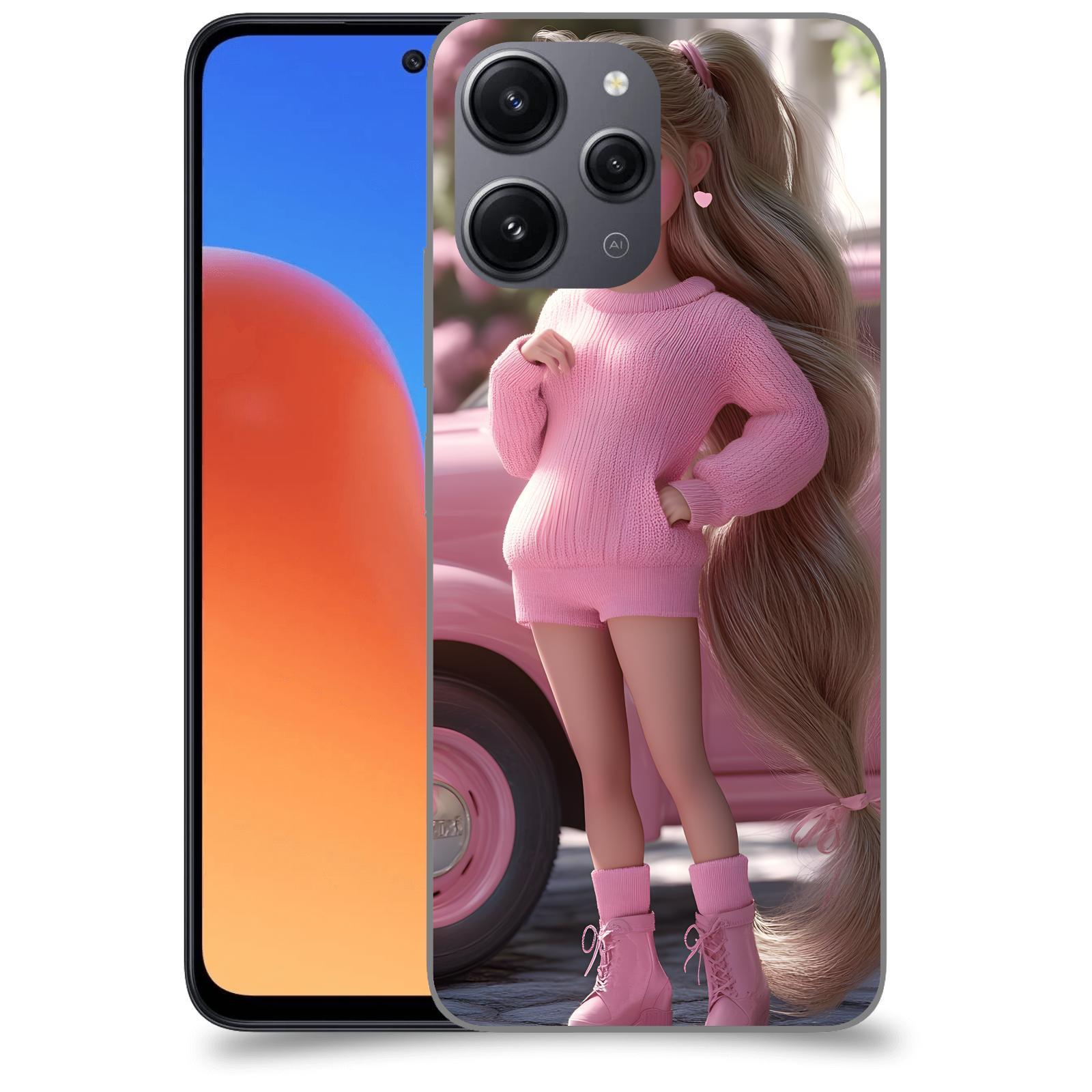 ACOVER Kryt na mobil Xiaomi Redmi 12 - Girl with pink car