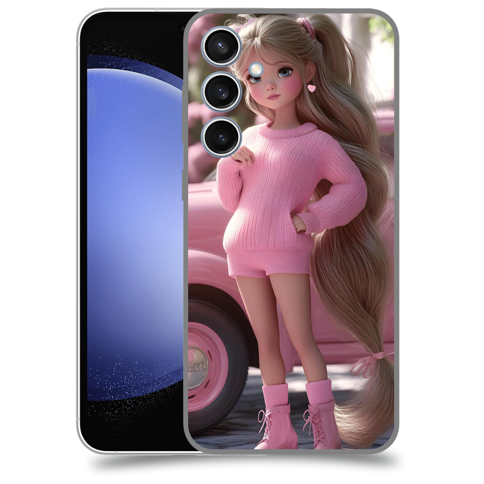 ACOVER Kryt na mobil Samsung Galaxy S23 FE - Girl with pink car