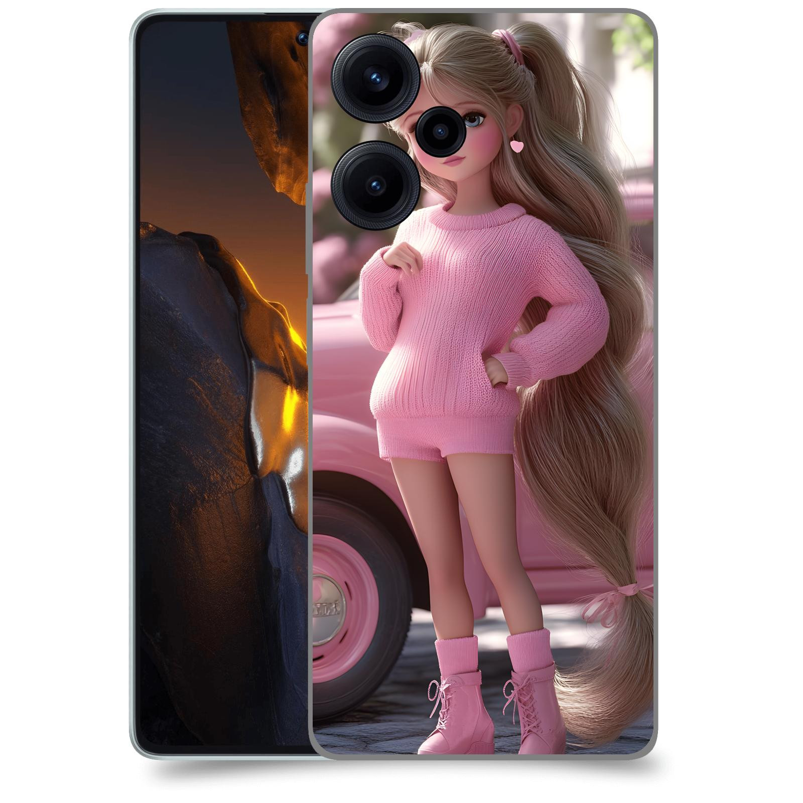 ACOVER Kryt na mobil Xiaomi Poco F5 - Girl with pink car