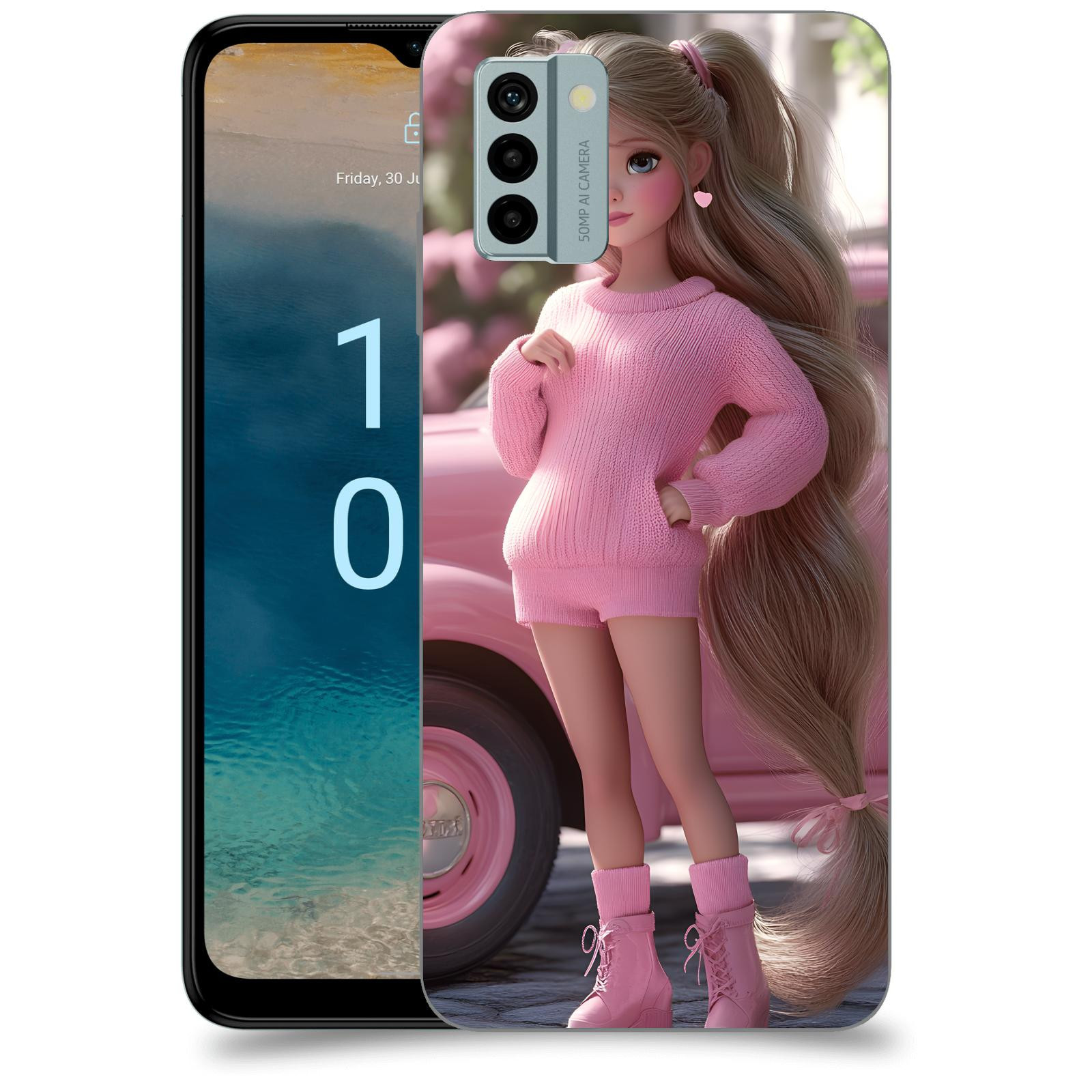 ACOVER Kryt na mobil Nokia G22 - Girl with pink car