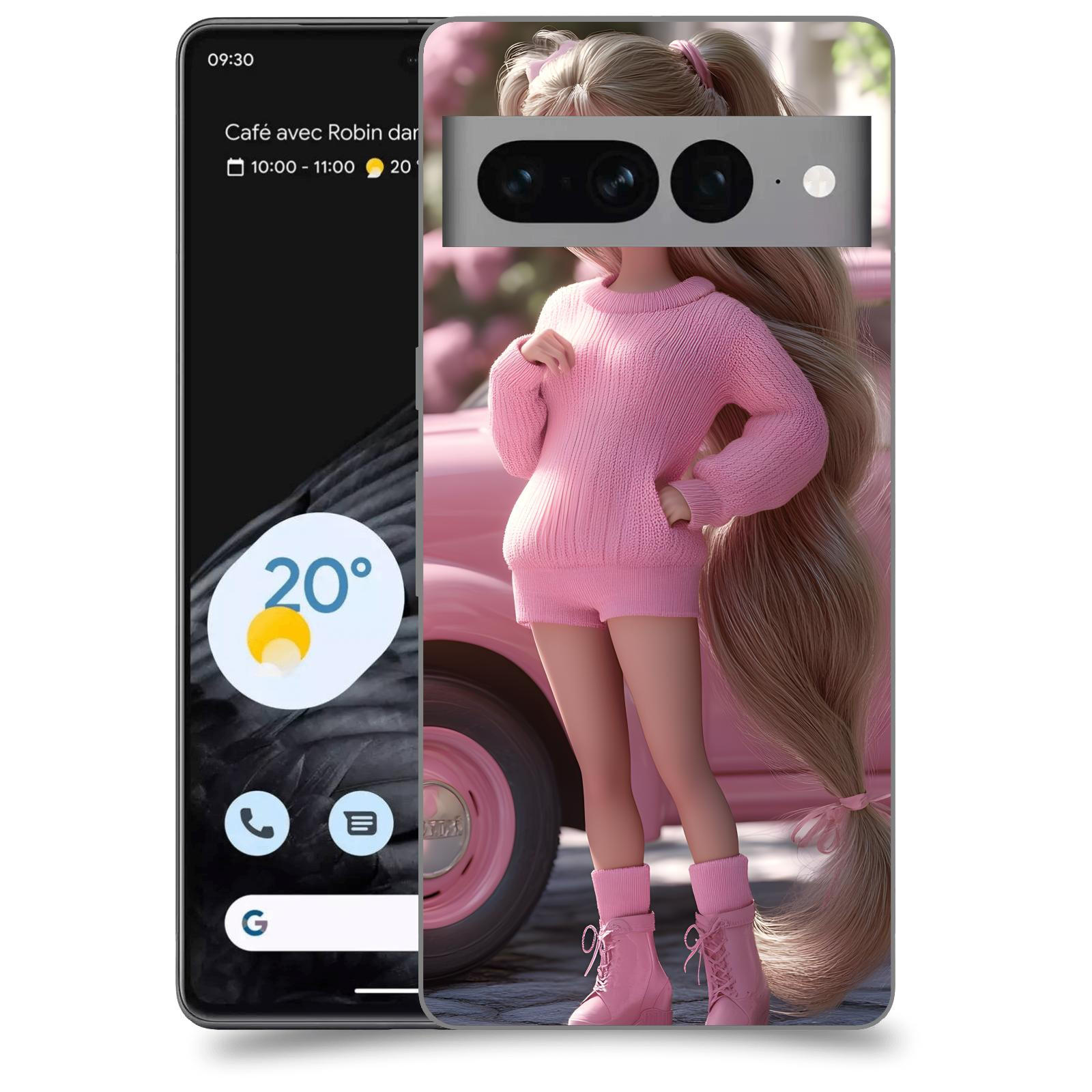 ACOVER Kryt na mobil Google pixel 7 pro - Girl with pink car