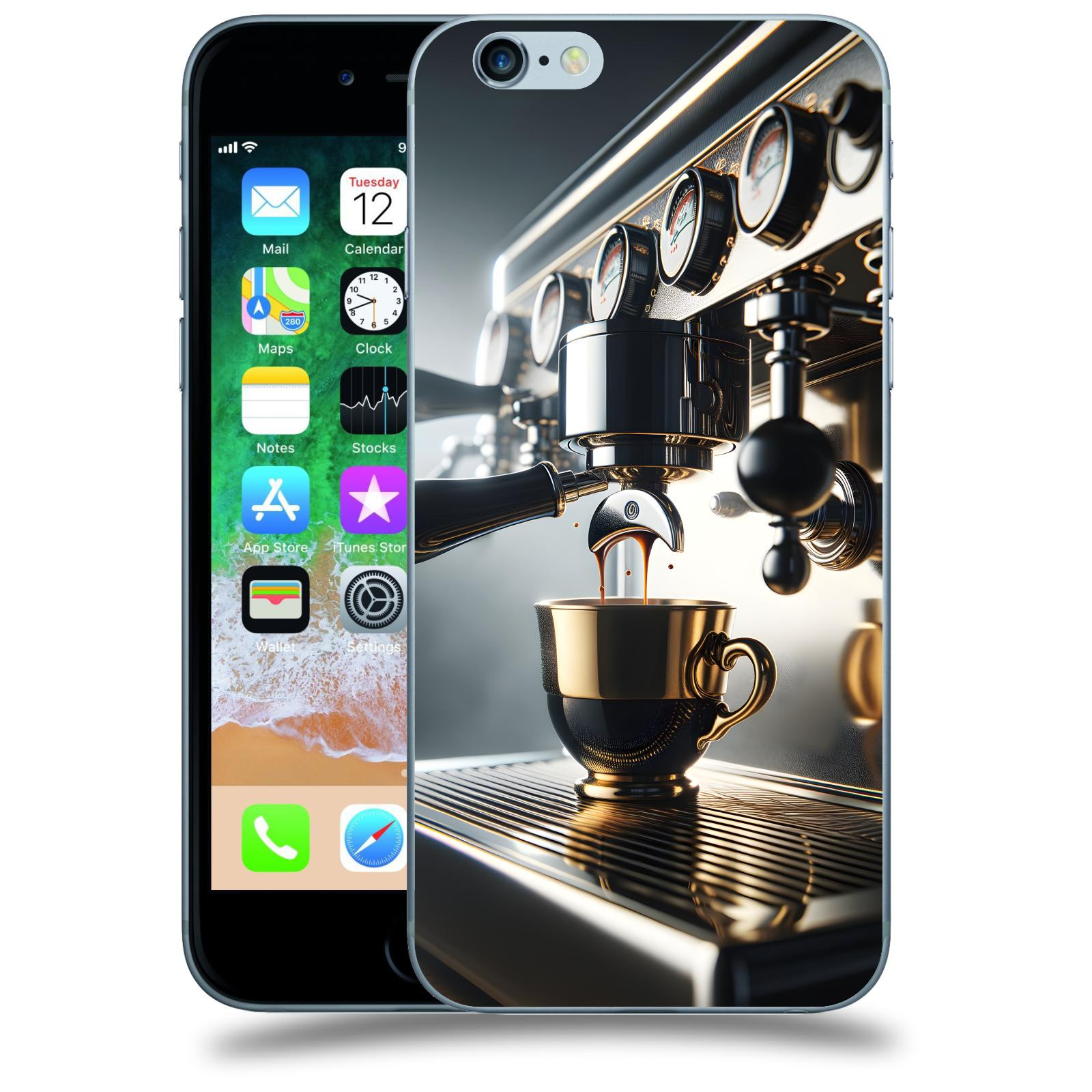 ACOVER Kryt na mobil Apple iPhone 6/6S - Coffee maker