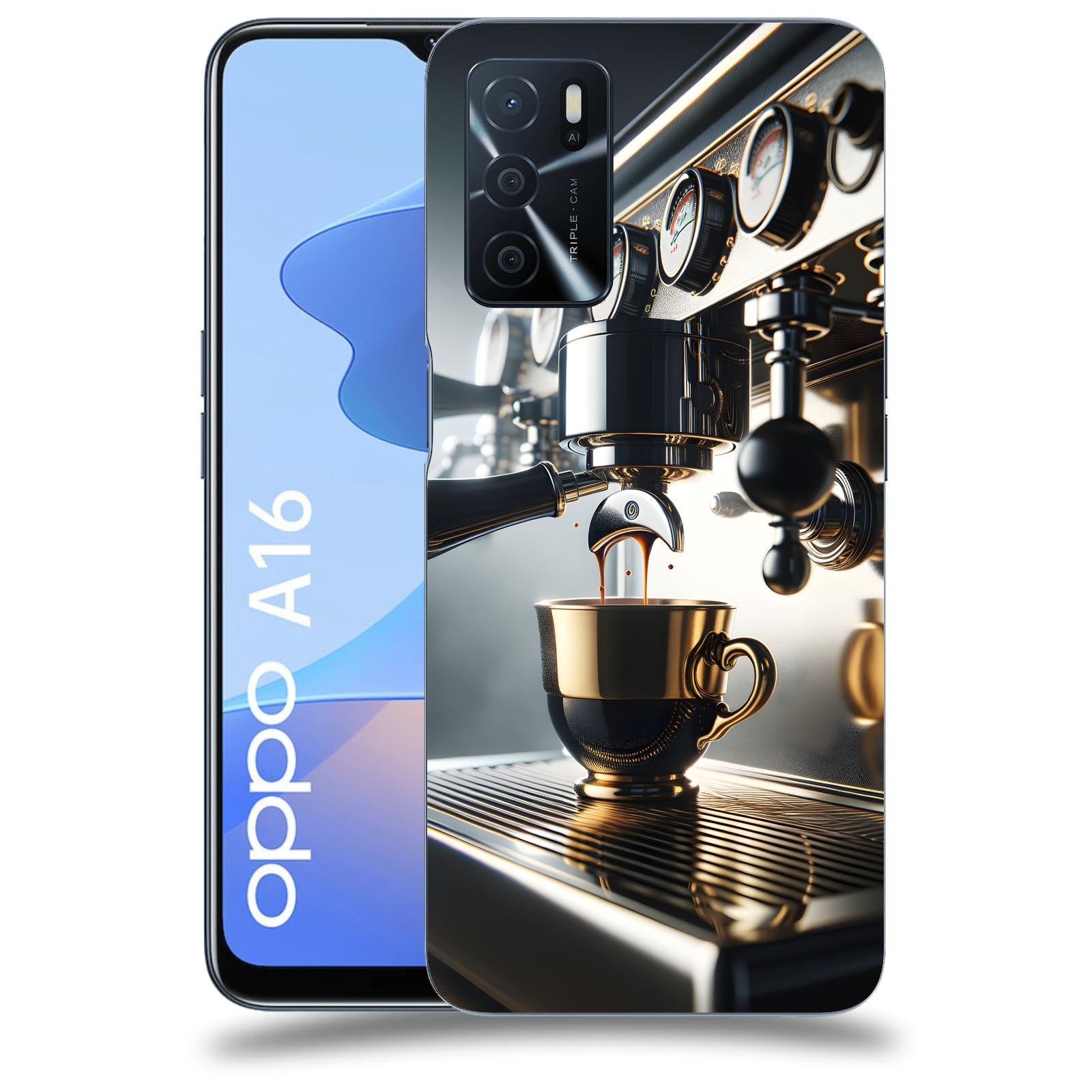 ACOVER Kryt na mobil OPPO A16 - Coffee maker