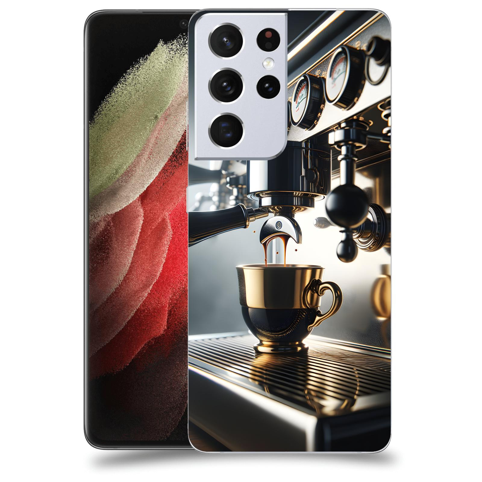 ACOVER Kryt na mobil Samsung Galaxy S21 Ultra 5G G998B - Coffee maker