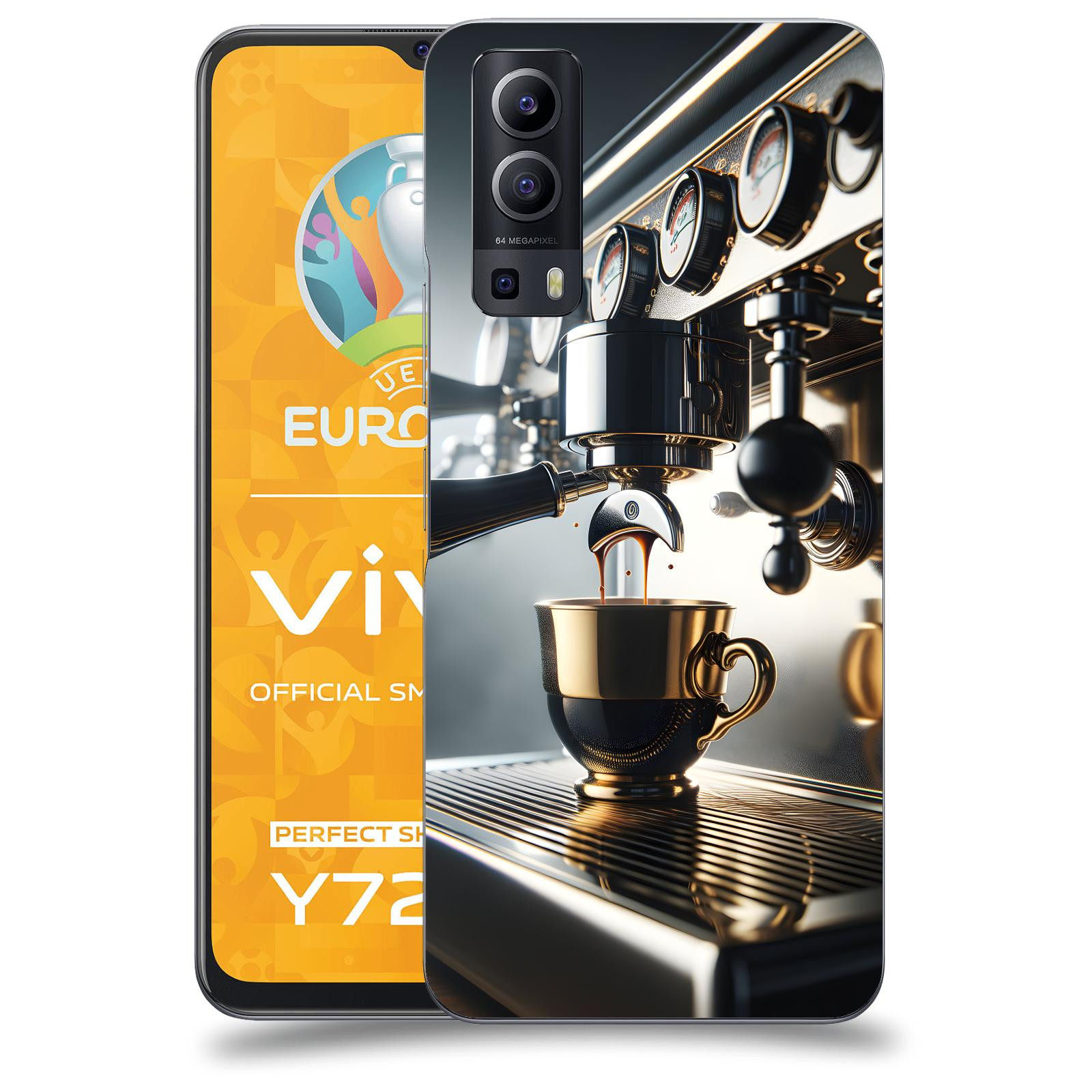 ACOVER Kryt na mobil Vivo Y72 5G - Coffee maker