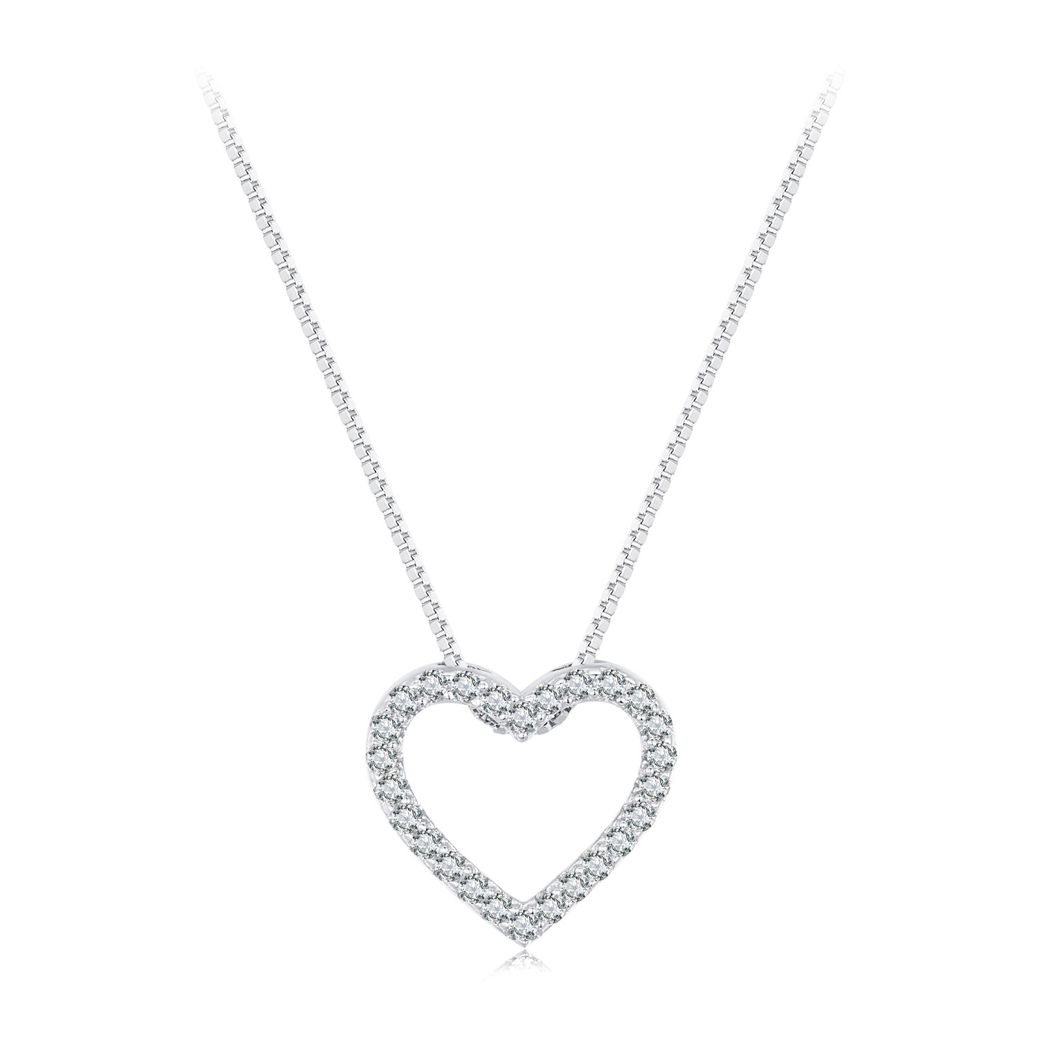 Royal Fashion stříbrný náhrdelník s drahokamem moissanitem MSN019