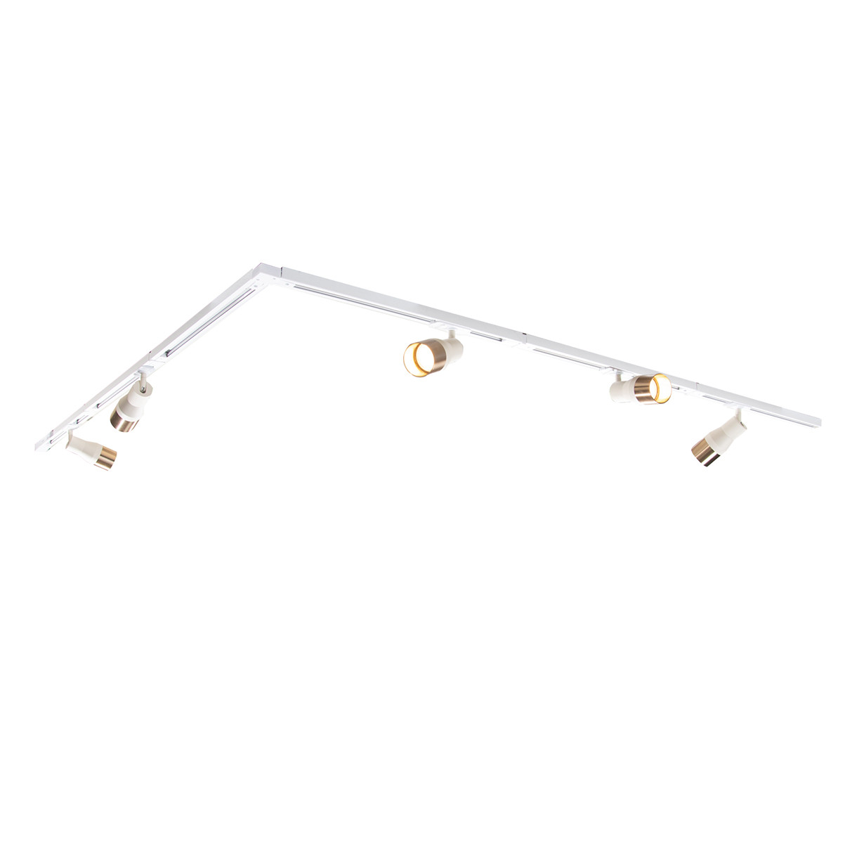 Moderní kolejnicový systém s 5 reflektory béžový se zlatou 1-fázový - Iconic Kohua