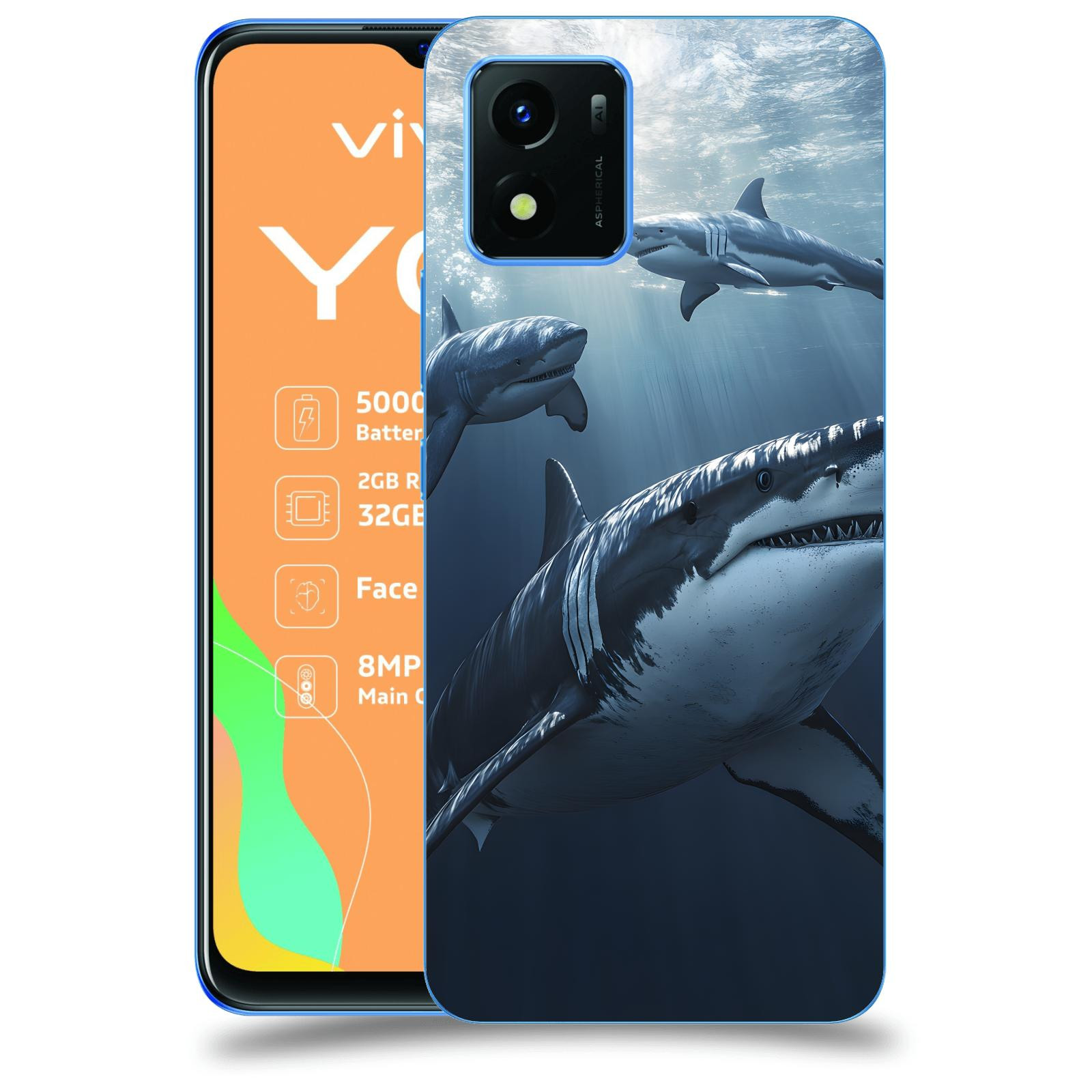 ACOVER Kryt na mobil Vivo Y01 - Žraloci