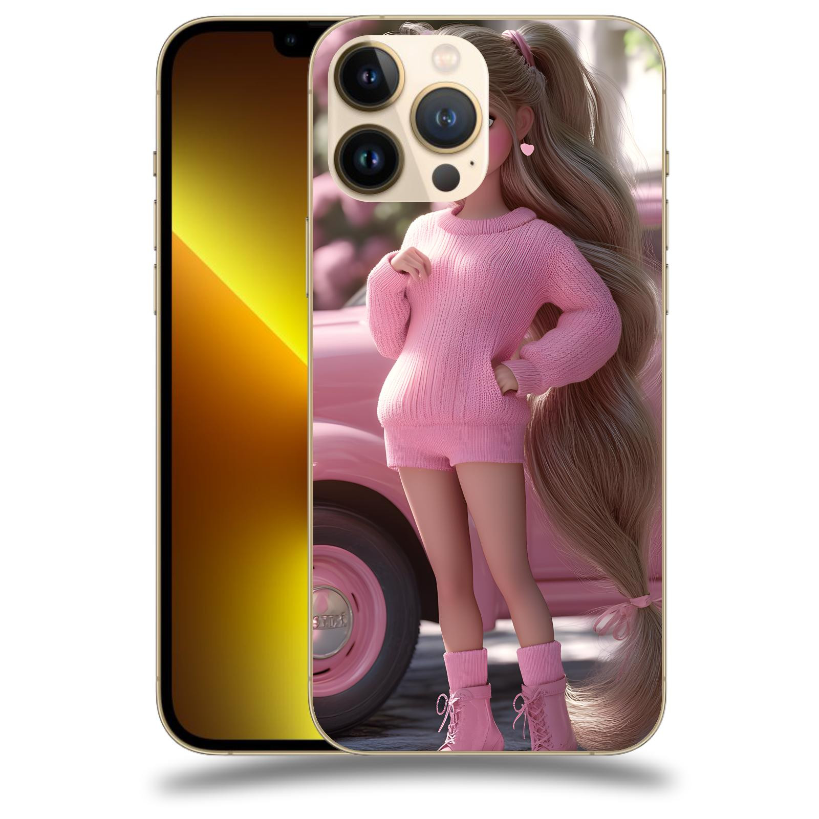 ACOVER Kryt na mobil Apple iPhone 13 Pro - Girl with pink car