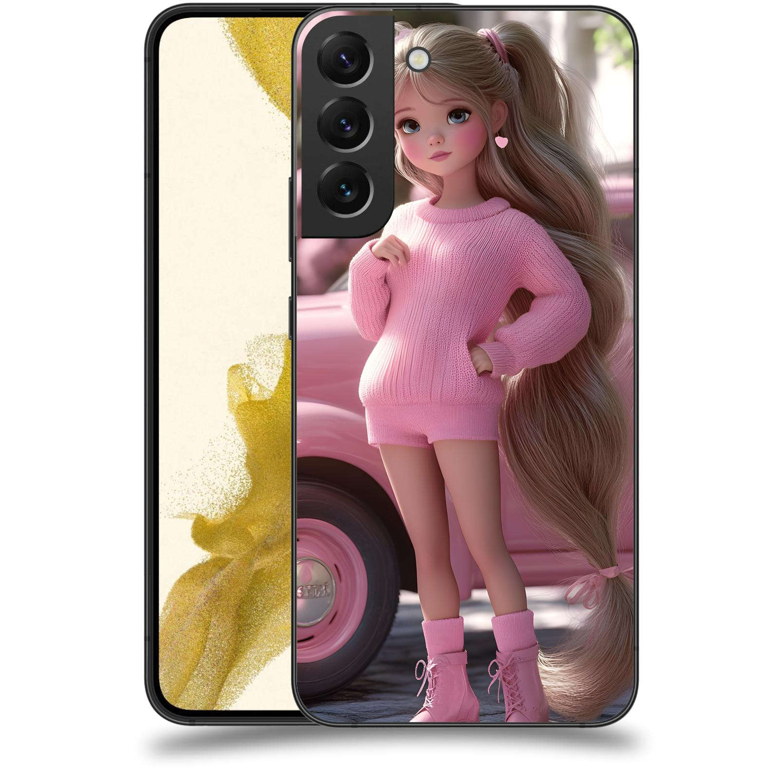 ACOVER Kryt na mobil Samsung Galaxy S22+ 5G - Girl with pink car