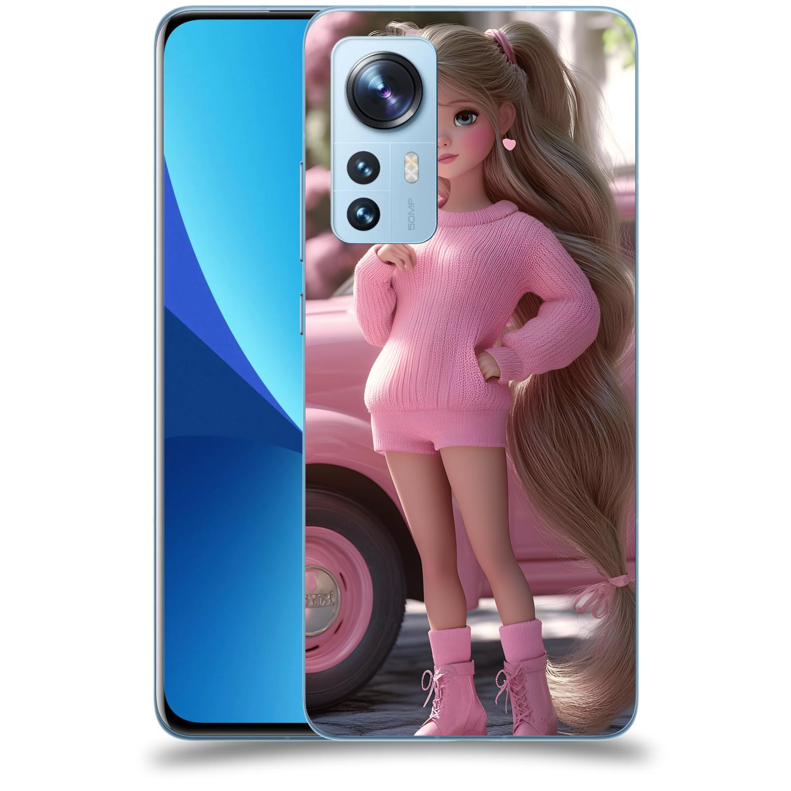 ACOVER Kryt na mobil Xiaomi 12X - Girl with pink car