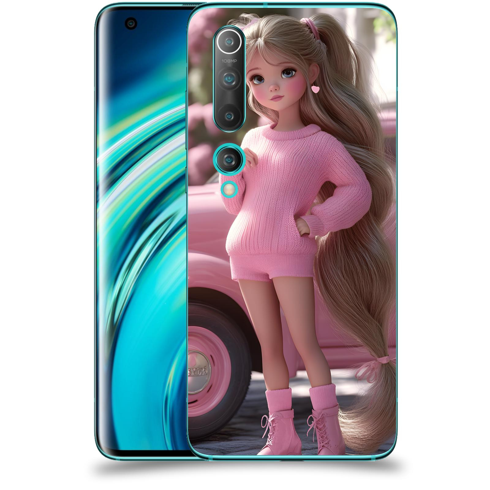 ACOVER Kryt na mobil Xiaomi Mi 10 - Girl with pink car