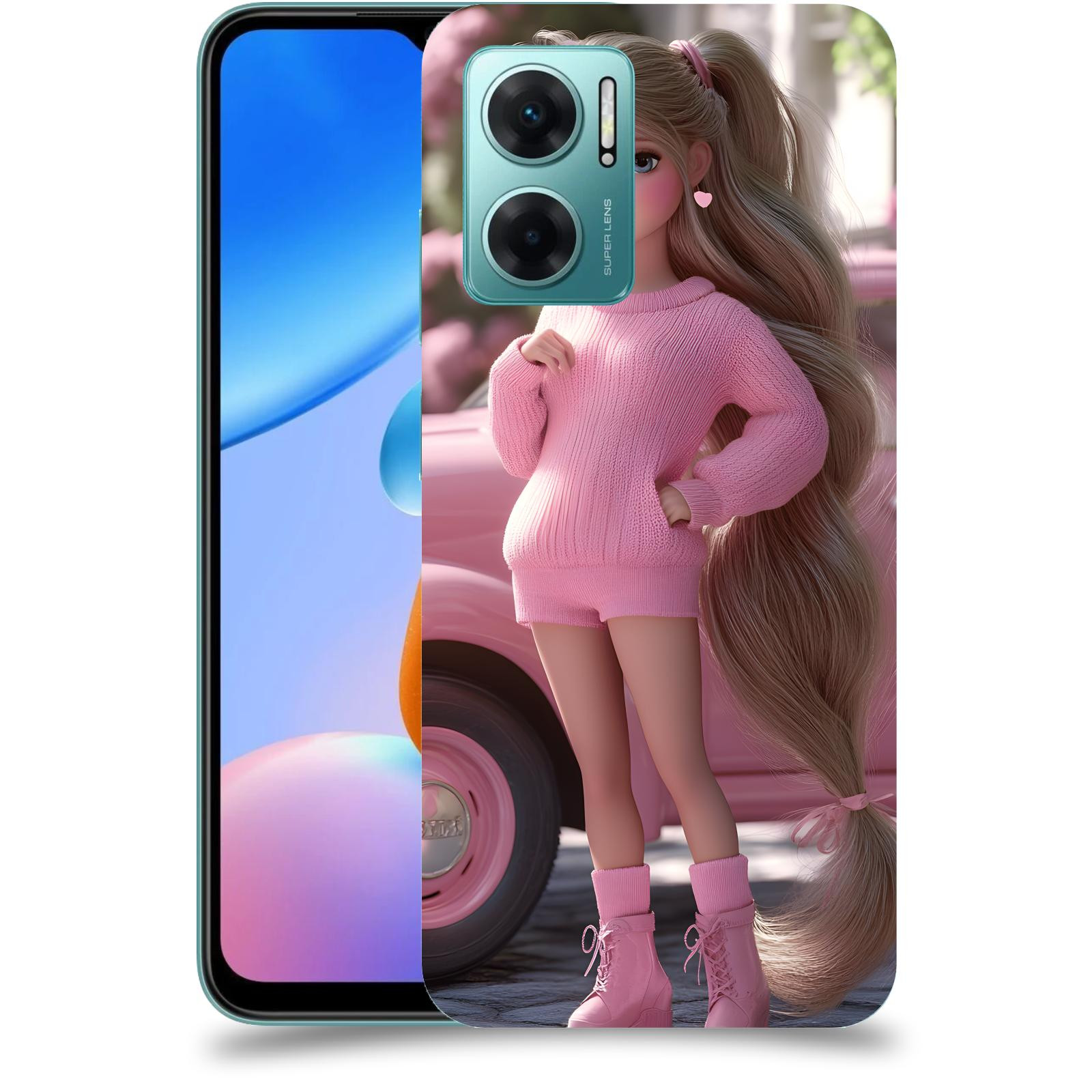 ACOVER Kryt na mobil Xiaomi Redmi 10 5G - Girl with pink car